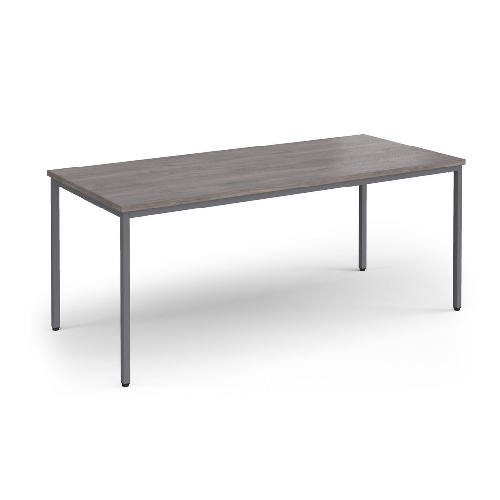 Picture of Flexi 25 rectangular table with graphite frame 1800mm x 800mm - grey oak