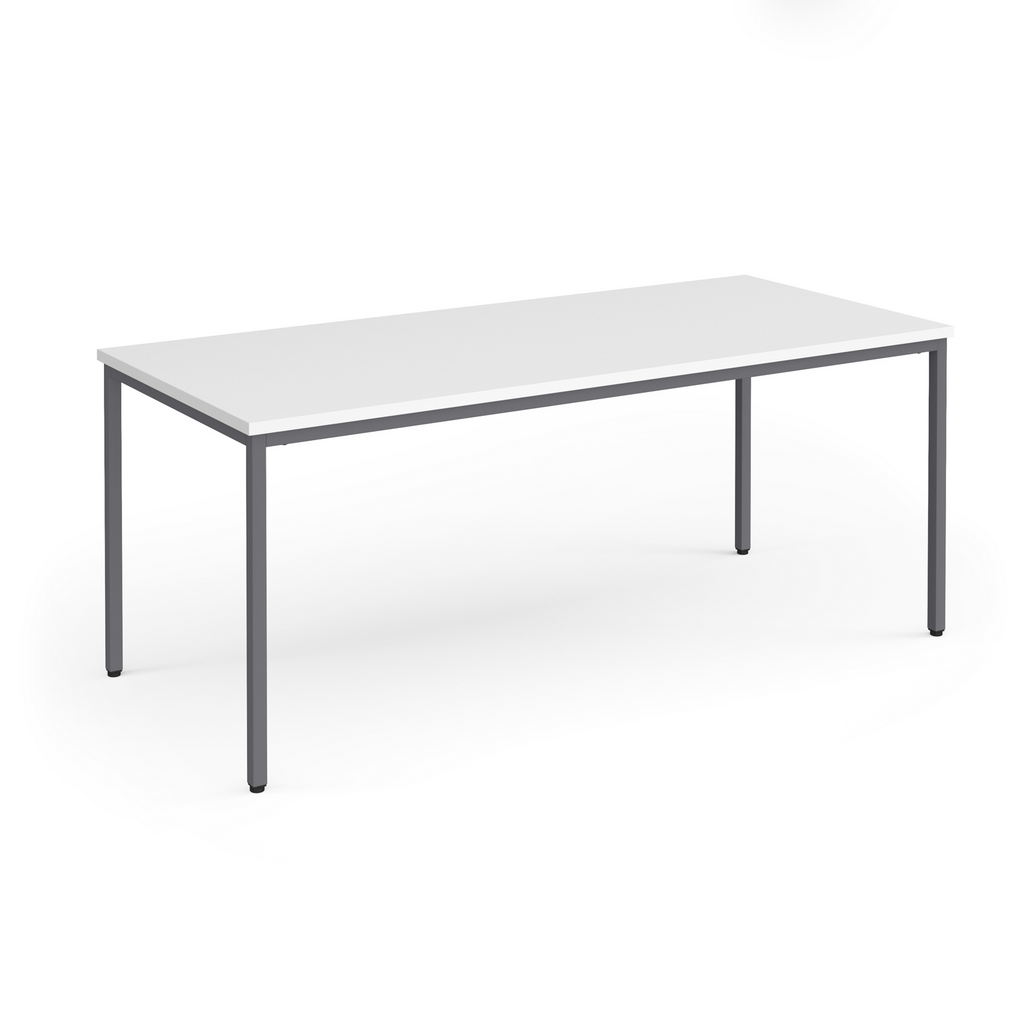 Picture of Flexi 25 rectangular table with graphite frame 1800mm x 800mm - white