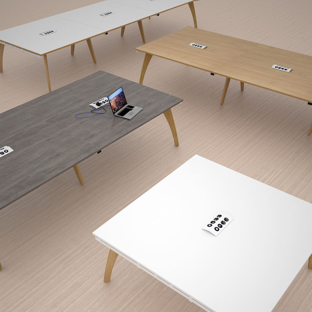 Picture of Fuze square boardroom table 1600mm x 1600mm - white frame, white top