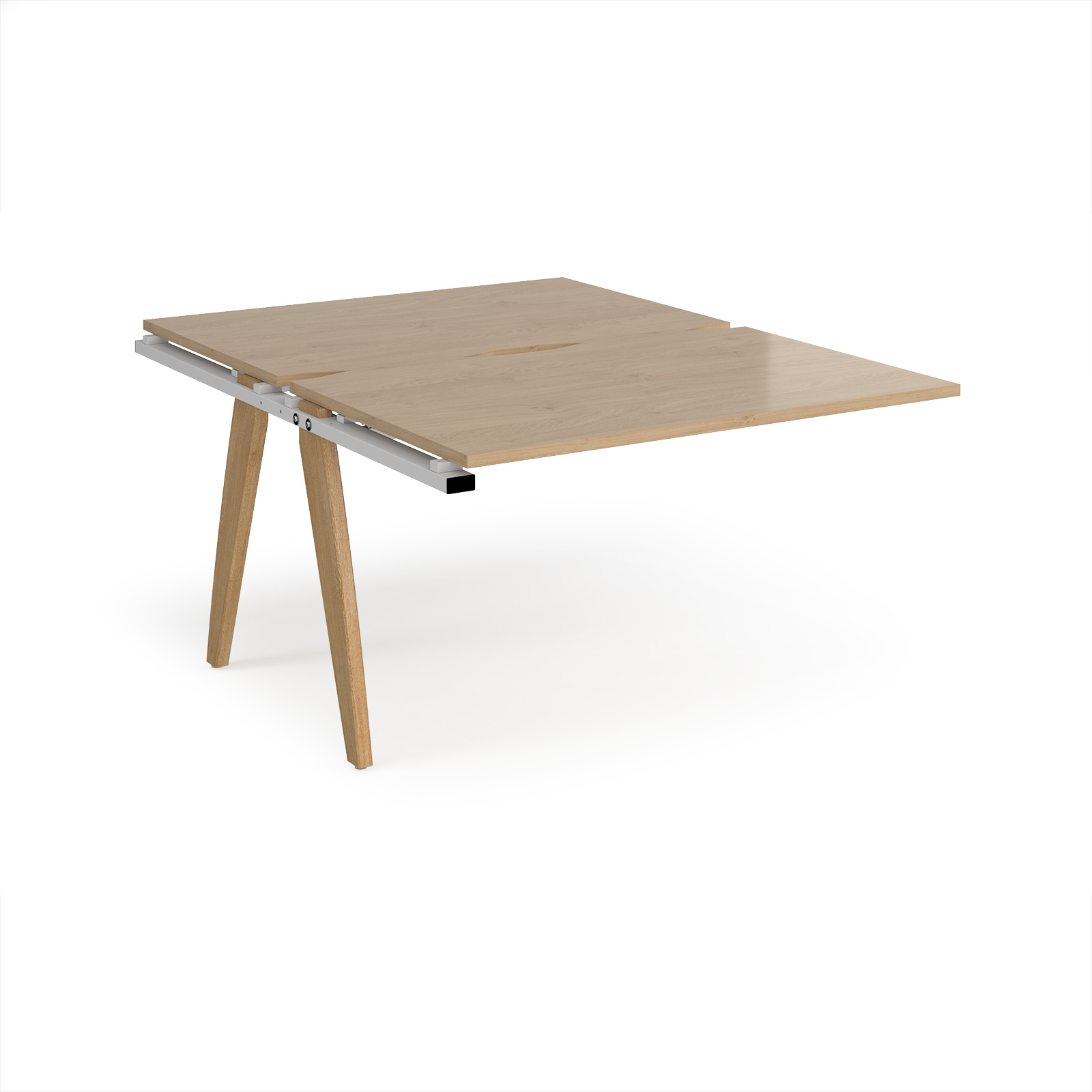 Picture of Fuze add on units back to back 1200mm x 1600mm with oak legs - white underframe, Kendal Oak Top