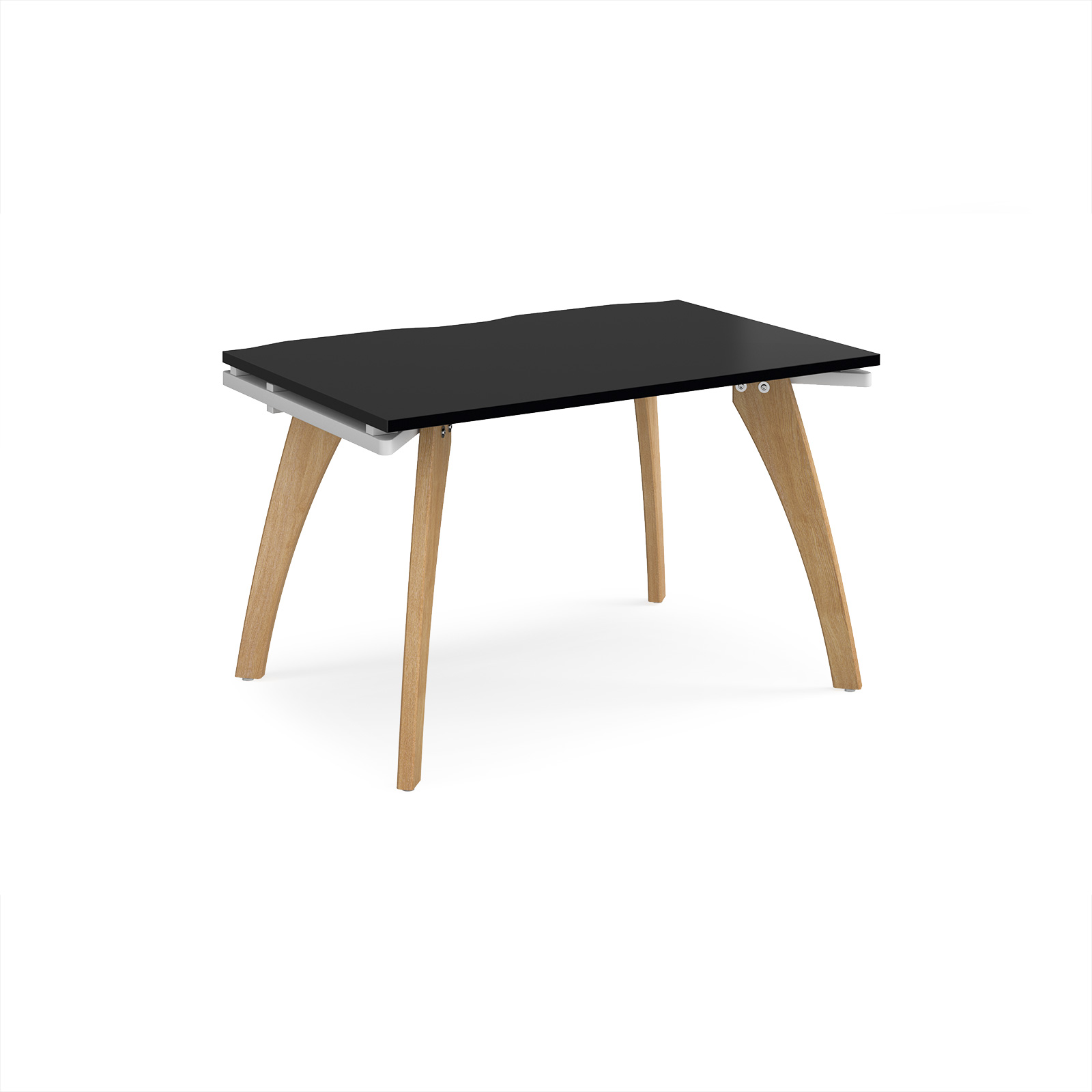Picture of Fuze single desk 1200mm x 800mm with oak legs - white underframe, black top