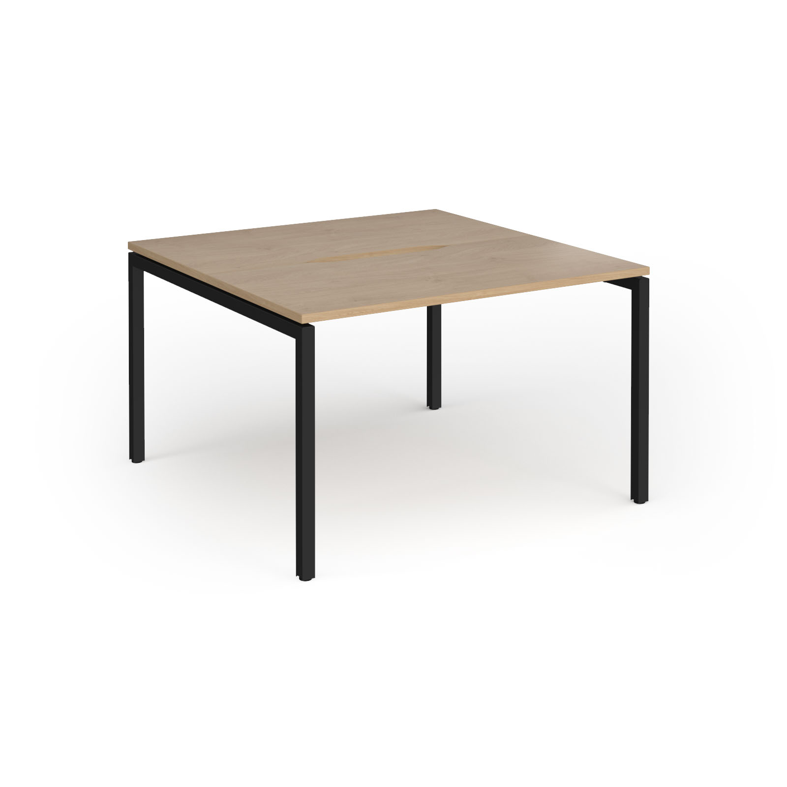 Picture of Connex Goal-Post 1200 x 1200 x 725mm Back to Back Desk ( 2 x 1200mm ) - Black Frame / Kendal Oak Top
