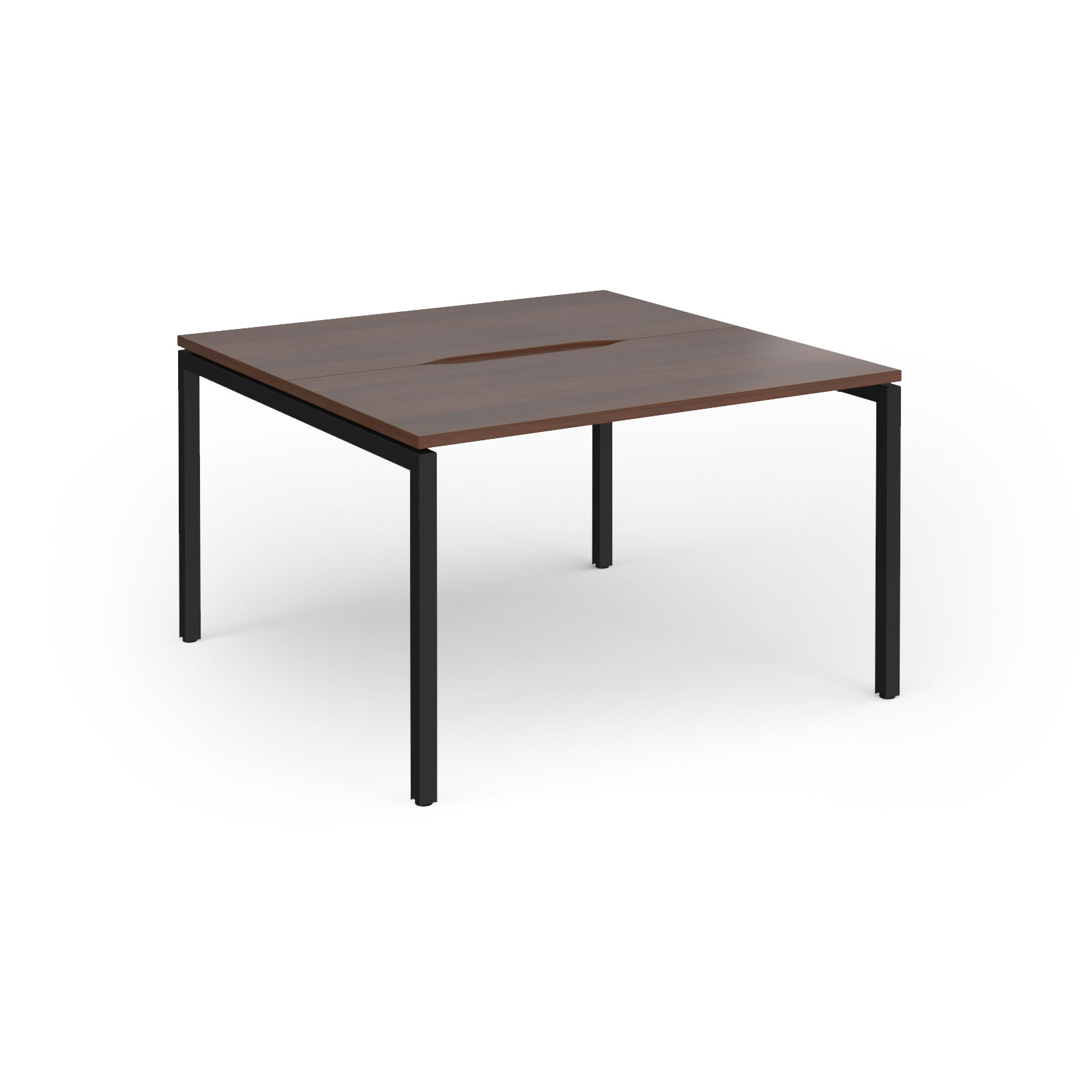 Picture of Connex Goal-Post 1200 x 1200 x 725mm Back to Back Desk ( 2 x 1200mm ) - Black Frame / Walnut Top