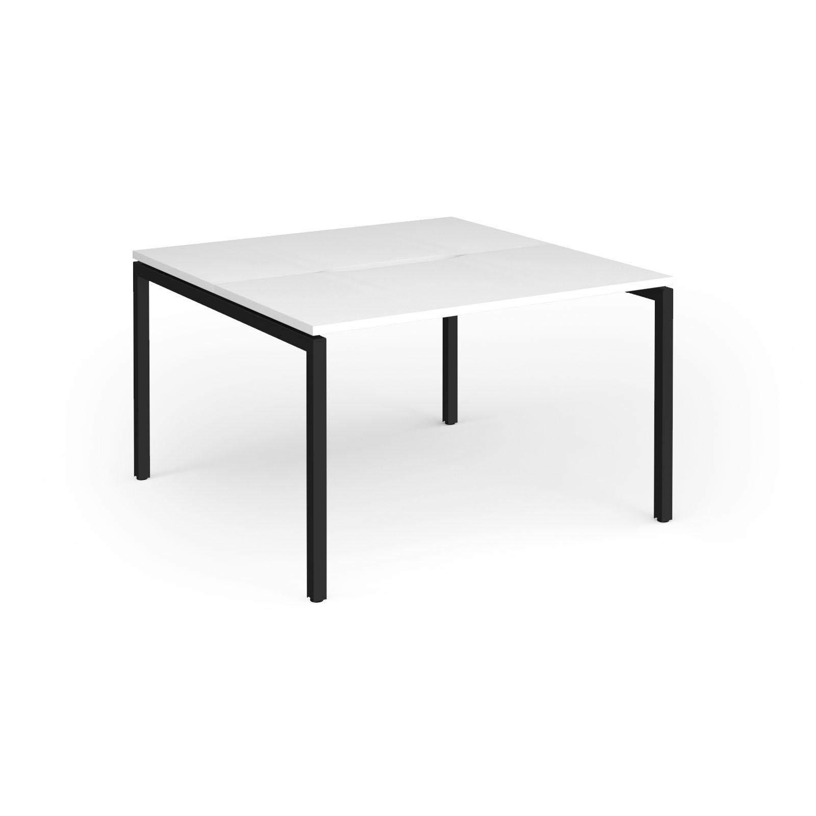 Picture of Connex Goal-Post 1200 x 1200 x 725mm Back to Back Desk ( 2 x 1200mm ) - Black Frame / White Top