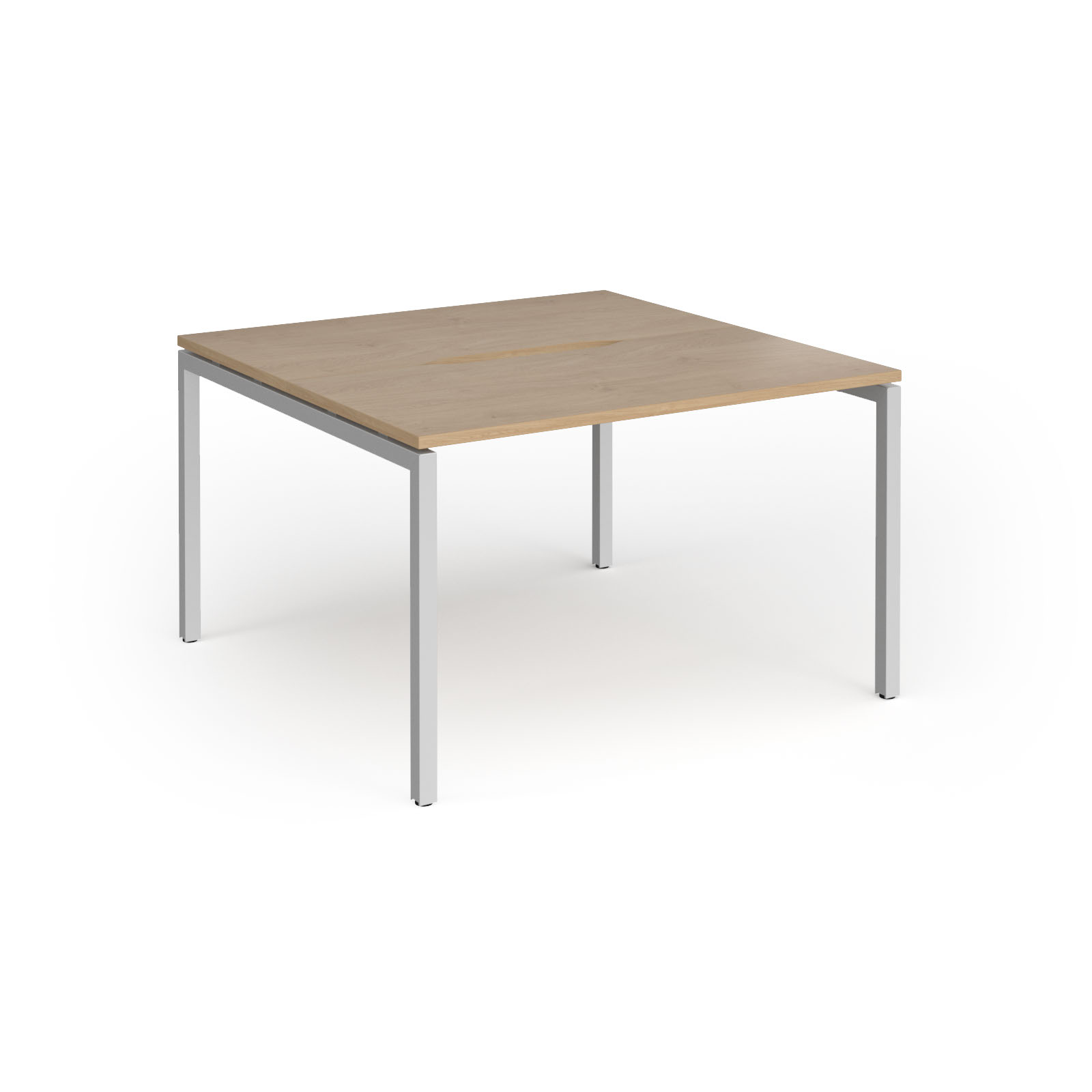 Picture of Connex Goal-Post 1200 x 1200 x 725mm Back to Back Desk ( 2 x 1200mm ) - Silver Frame / Kendal Oak Top