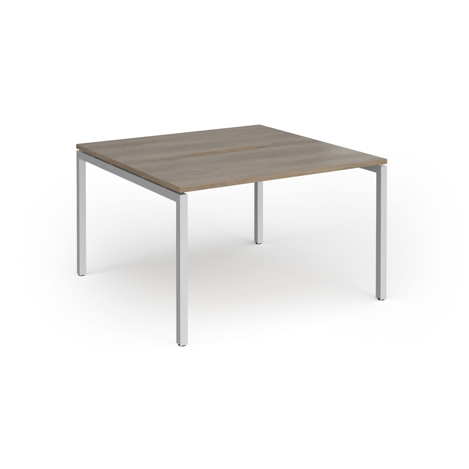 Picture of Connex Goal-Post 1200 x 1200 x 725mm Back to Back Desk ( 2 x 1200mm ) - Silver Frame / Nebraska Oak Top