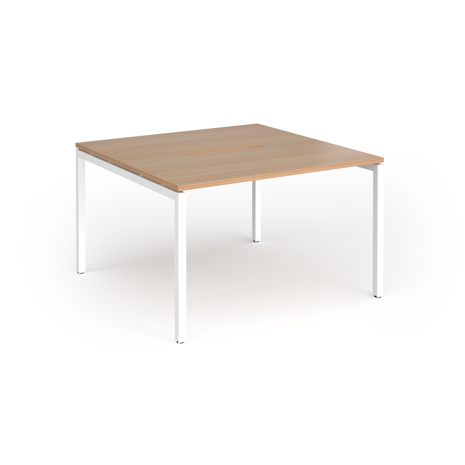 Picture of Connex Goal-Post 1200 x 1200 x 725mm Back to Back Desk ( 2 x 1200mm ) - White Frame / Beech Top