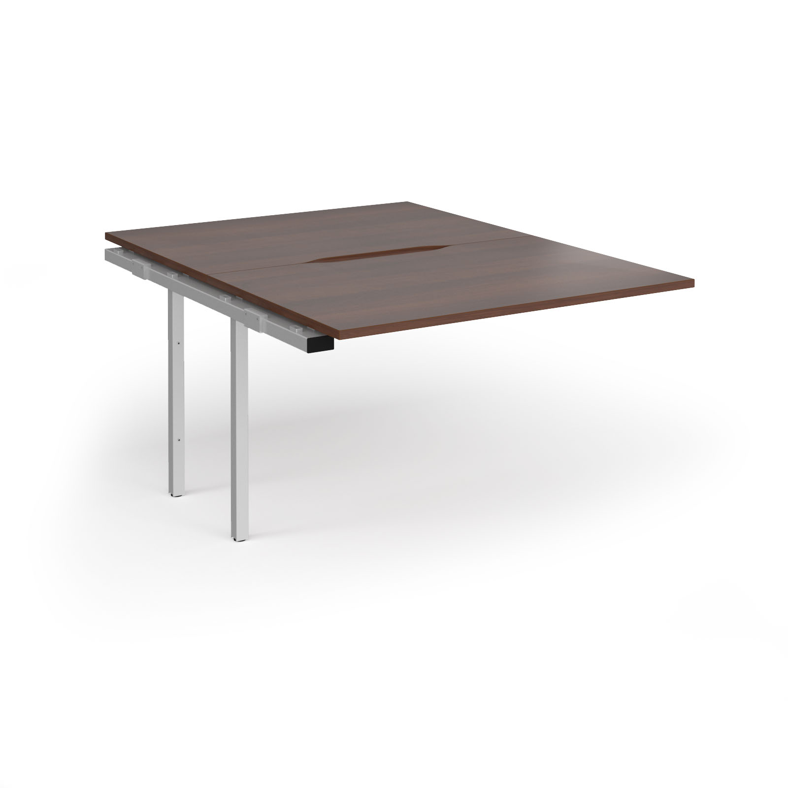 Picture of Connex Goal-Post 1200 x 1600 x 725mm Back to Back Add On Bay - Silver Frame / Walnut Top