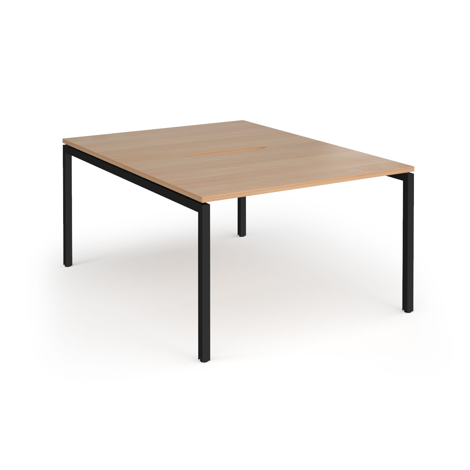 Picture of Connex Goal-Post 1200 x 1600 x 725mm Back to Back Desk ( 2 x 1200mm ) - Black Frame / Beech Top