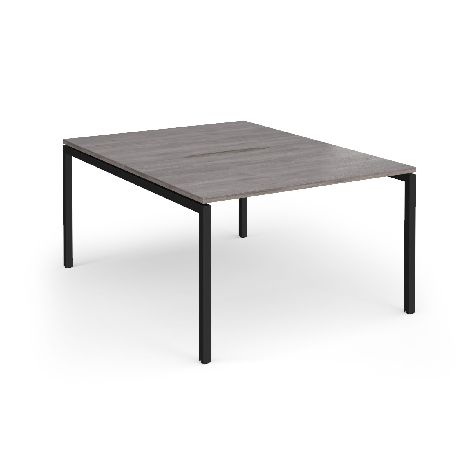 Picture of Connex Goal-Post 1200 x 1600 x 725mm Back to Back Desk ( 2 x 1200mm ) - Black Frame / Grey Oak Top