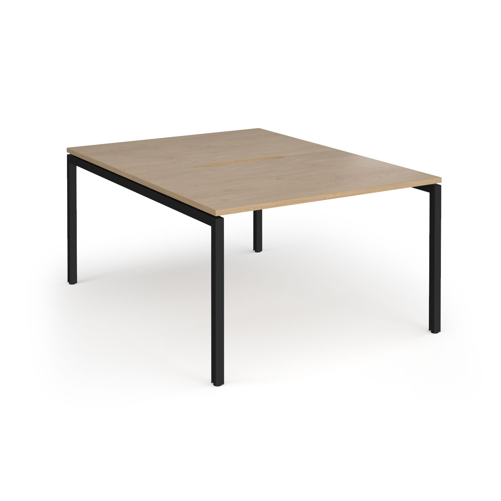 Picture of Connex Goal-Post 1200 x 1600 x 725mm Back to Back Desk ( 2 x 1200mm ) - Black Frame / Kendal Oak Top