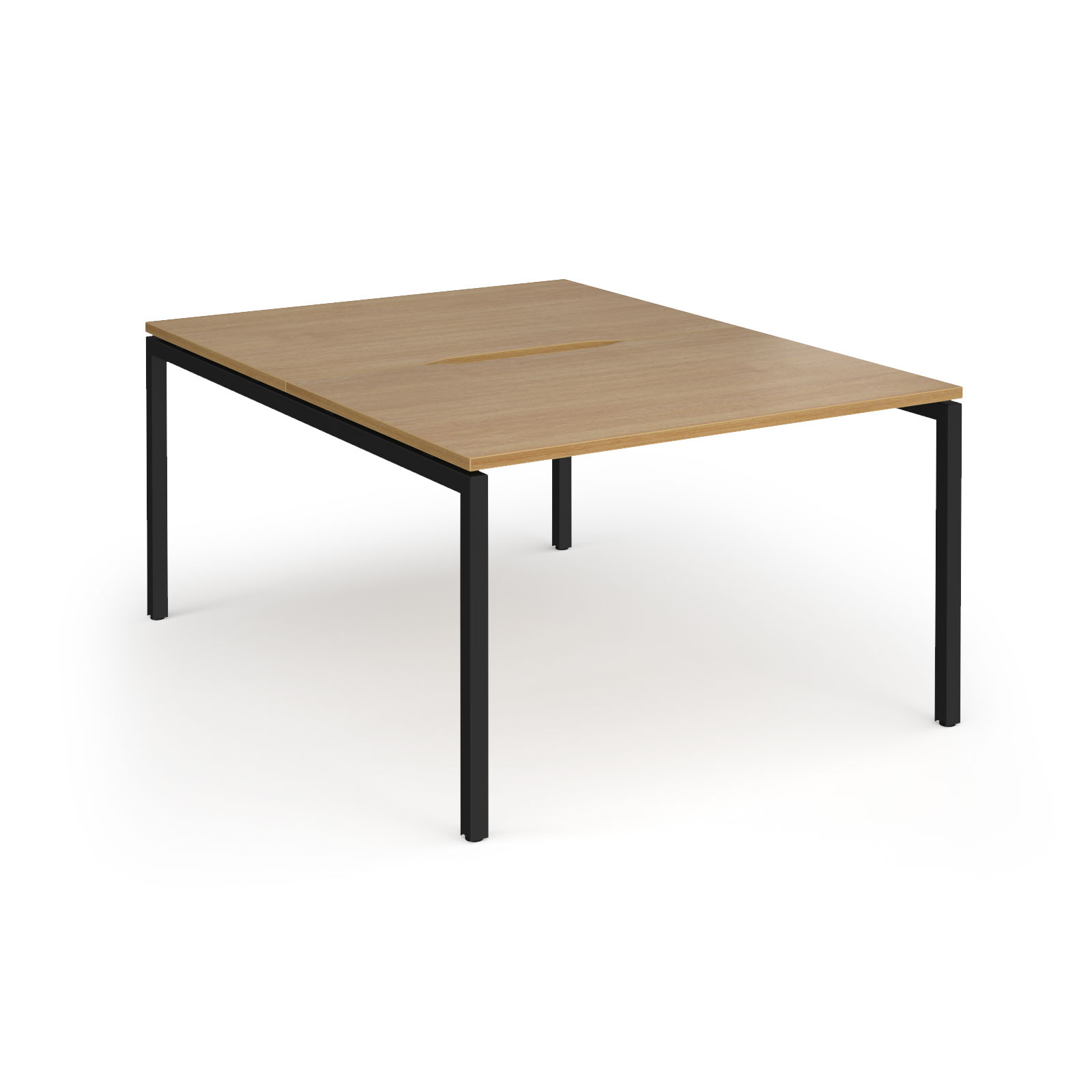 Picture of Connex Goal-Post 1200 x 1600 x 725mm Back to Back Desk ( 2 x 1200mm ) - Black Frame / Oak Top