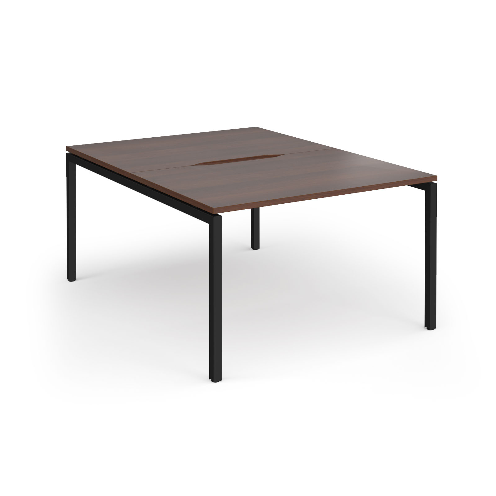 Picture of Connex Goal-Post 1200 x 1600 x 725mm Back to Back Desk ( 2 x 1200mm ) - Black Frame / Walnut Top