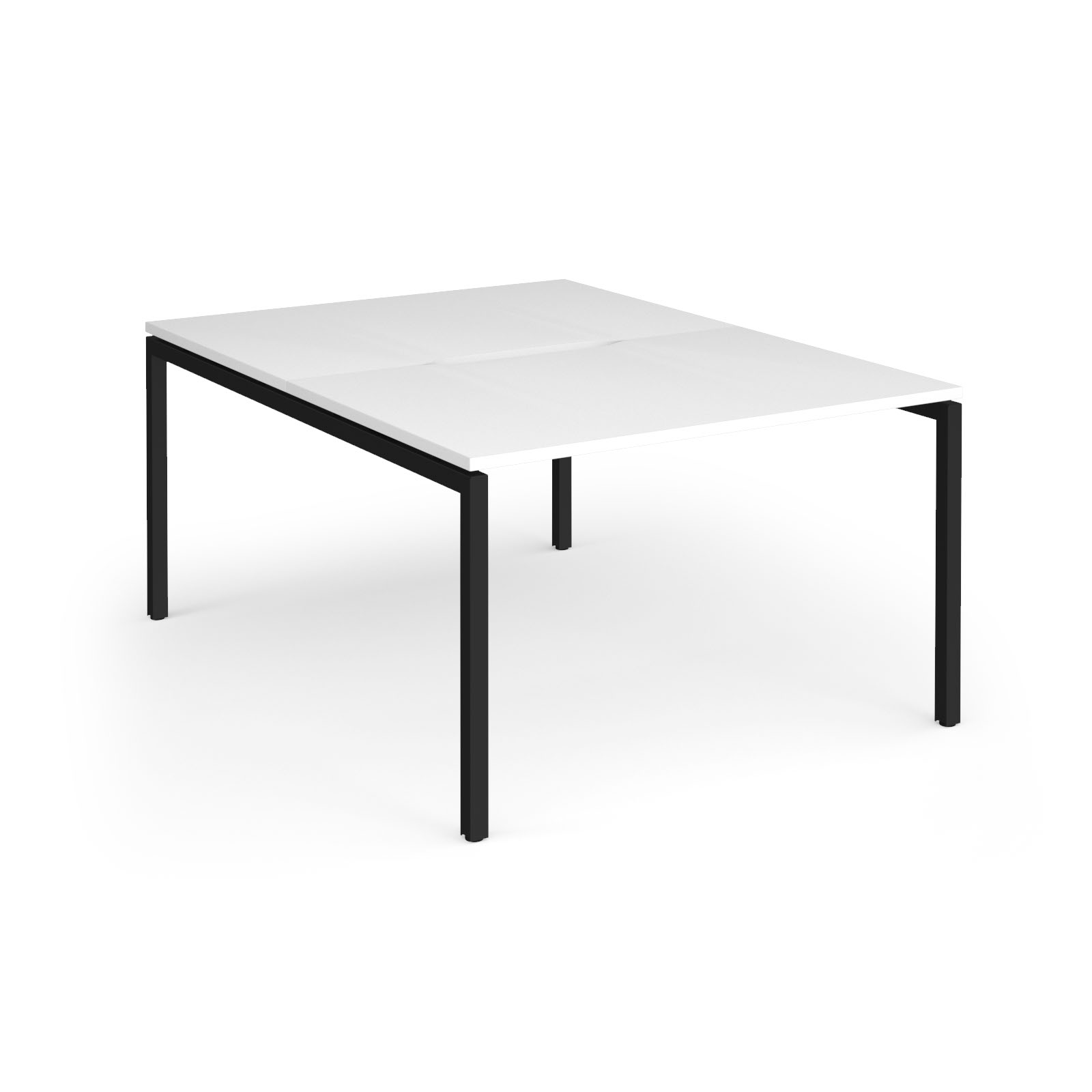 Picture of Connex Goal-Post 1200 x 1600 x 725mm Back to Back Desk ( 2 x 1200mm ) - Black Frame / White Top