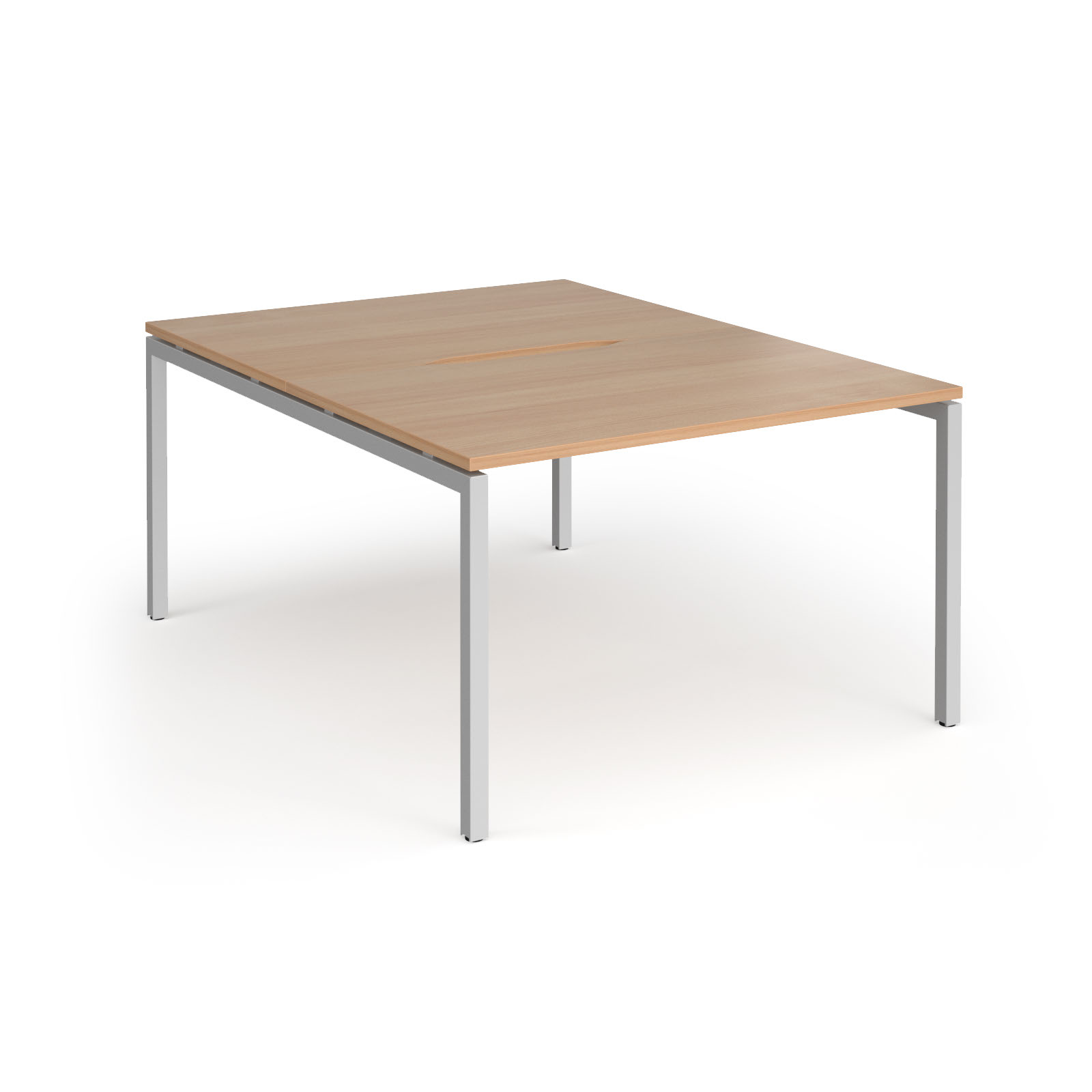 Picture of Connex Goal-Post 1200 x 1600 x 725mm Back to Back Desk ( 2 x 1200mm ) - Silver Frame / Beech Top