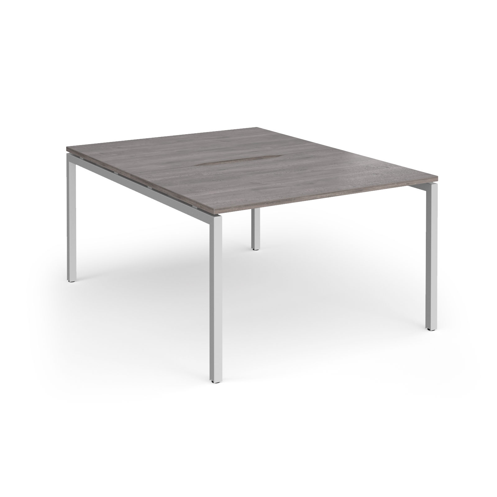 Picture of Connex Goal-Post 1200 x 1600 x 725mm Back to Back Desk ( 2 x 1200mm ) - Silver Frame / Grey Oak Top