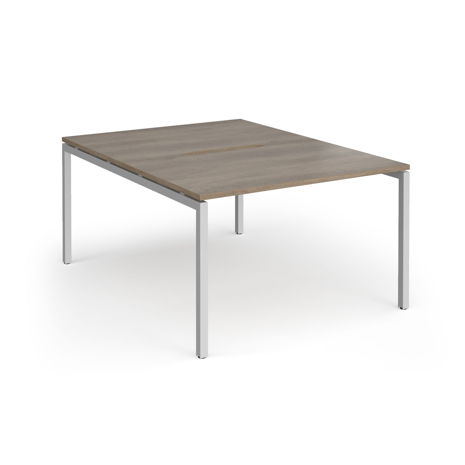 Picture of Connex Goal-Post 1200 x 1600 x 725mm Back to Back Desk ( 2 x 1200mm ) - Silver Frame / Nebraska Oak Top