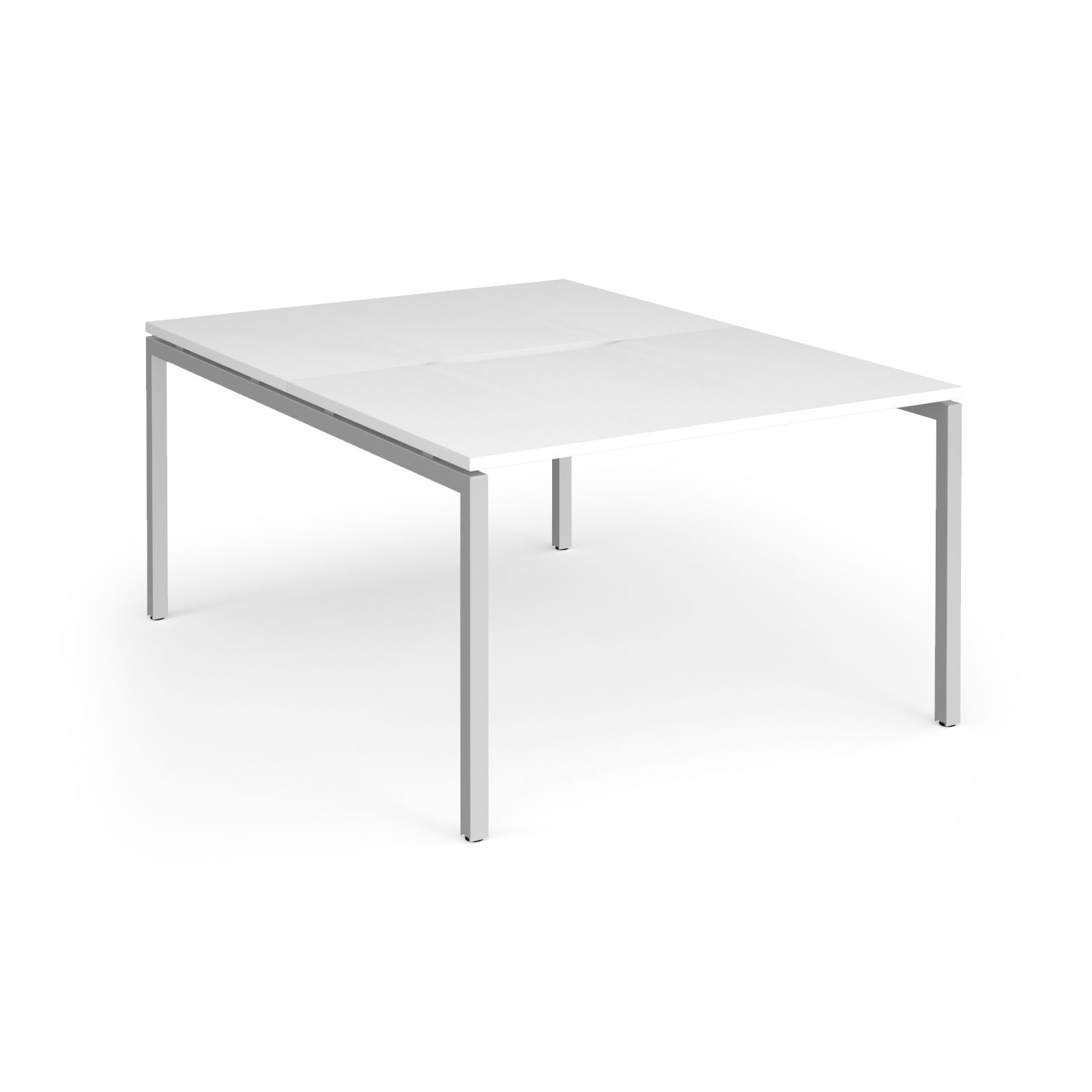 Picture of Connex Goal-Post 1200 x 1600 x 725mm Back to Back Desk ( 2 x 1200mm ) - Silver Frame / White Top