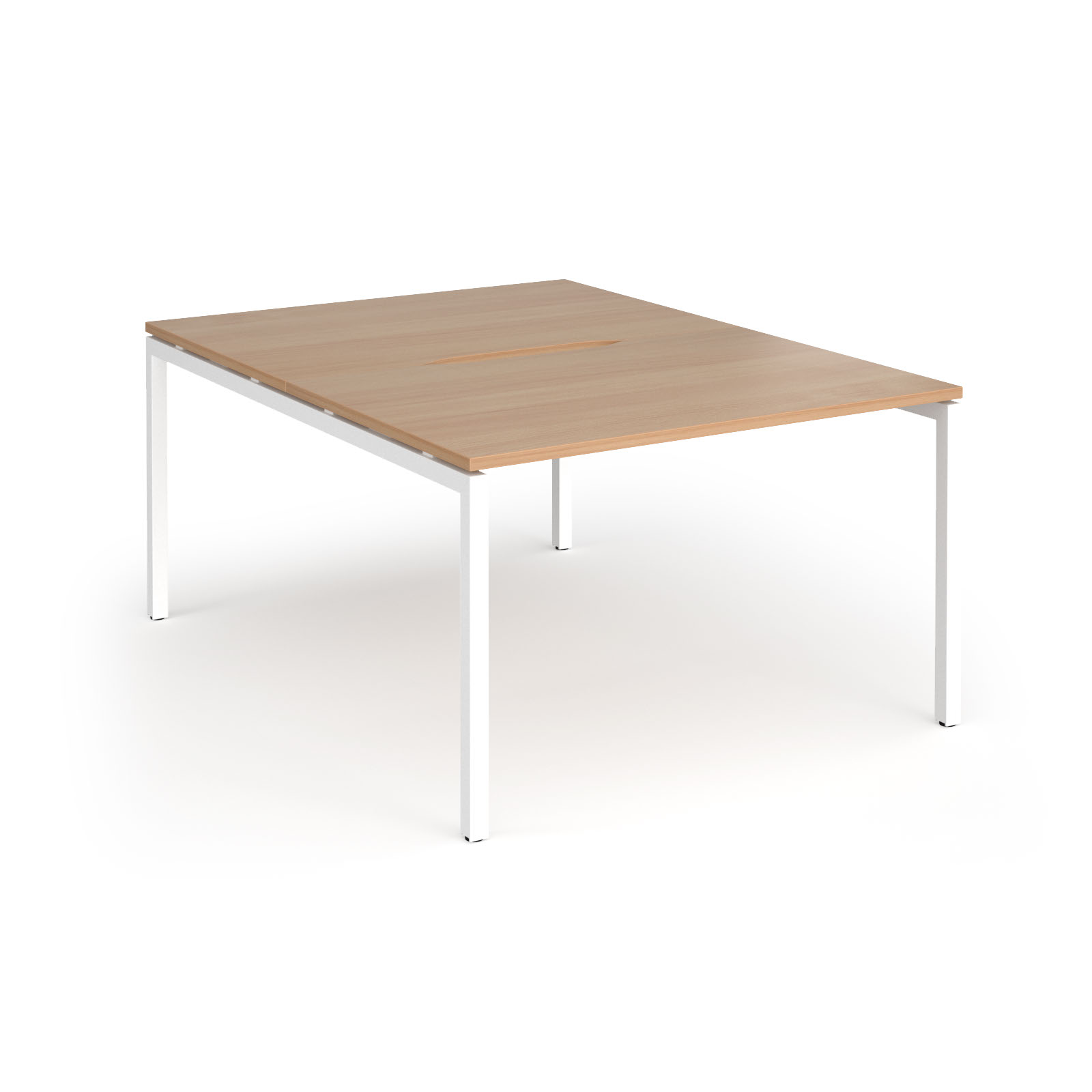 Picture of Connex Goal-Post 1200 x 1600 x 725mm Back to Back Desk ( 2 x 1200mm ) - White Frame / Beech Top