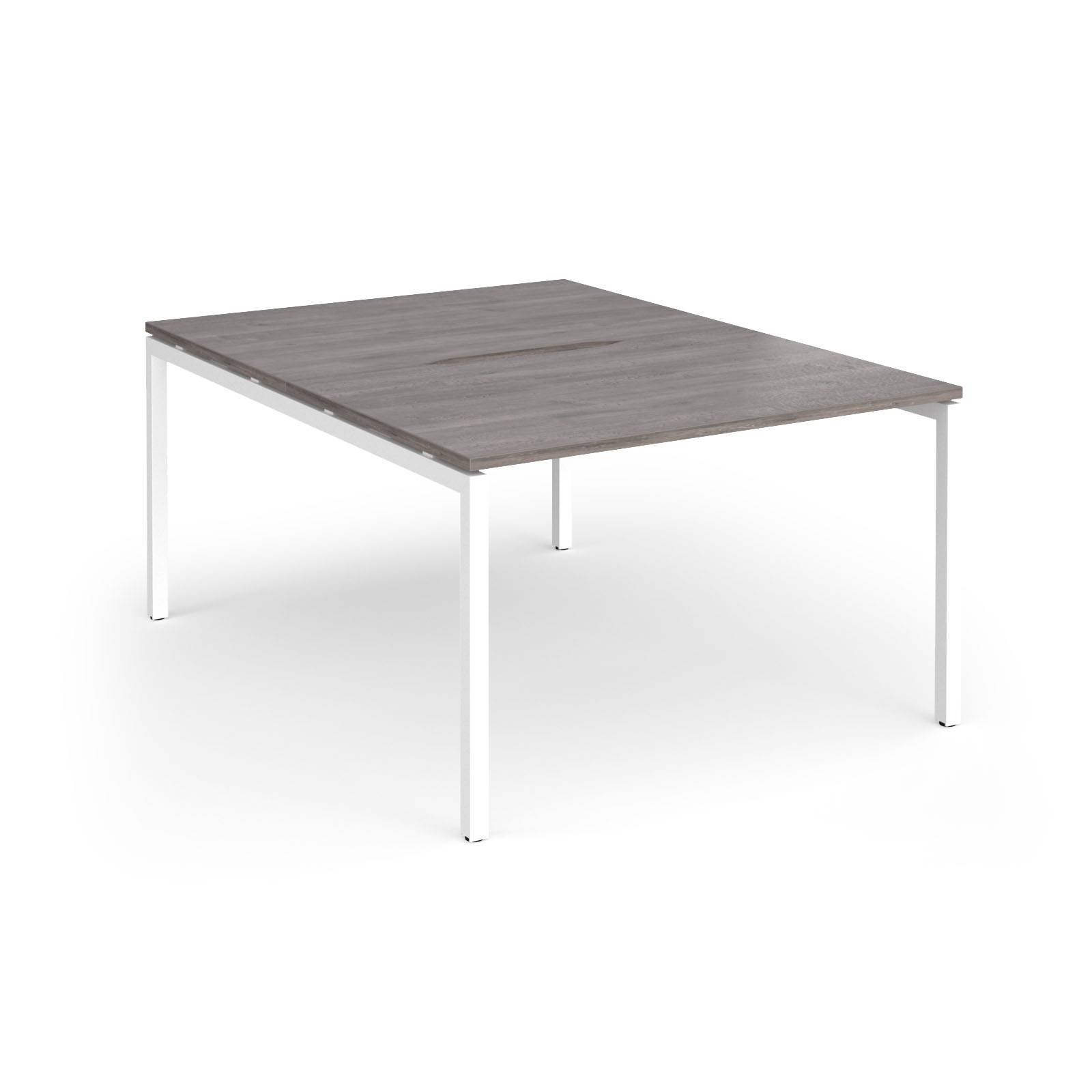 Picture of Connex Goal-Post 1200 x 1600 x 725mm Back to Back Desk ( 2 x 1200mm ) - White Frame / Grey Oak Top