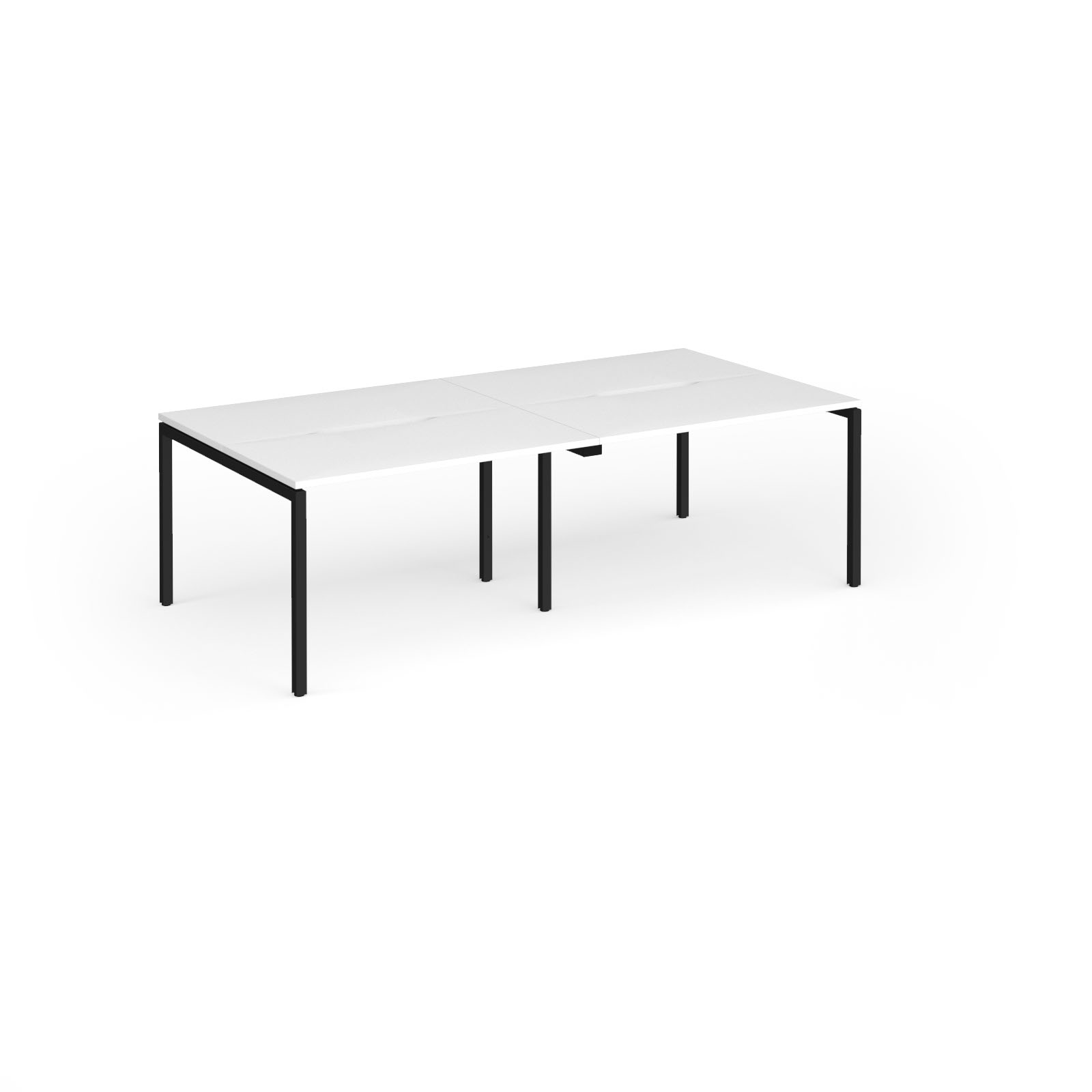 Picture of Connex Goal-Post 2400 x 1200 x 725mm Back to Back Desk ( 4 x 1200mm ) - Black Frame / White Top