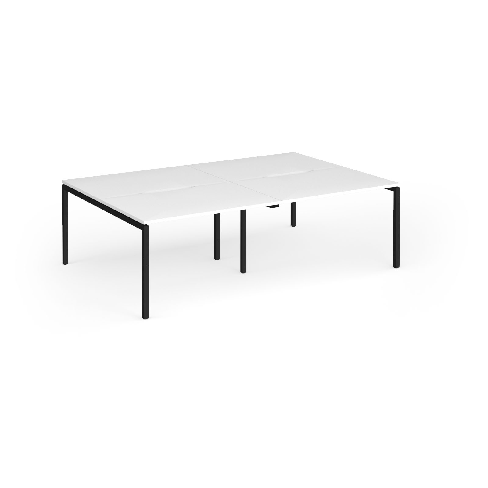 Picture of Connex Goal-Post 2400 x 1600 x 725mm Back to Back Desk ( 4 x 1200mm ) - Black Frame / White Top