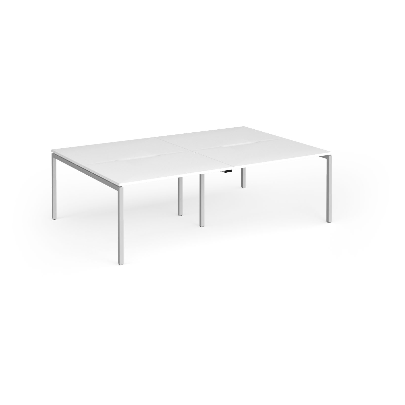 Picture of Connex Goal-Post 2400 x 1600 x 725mm Back to Back Desk ( 4 x 1200mm ) - Silver Frame / White Top