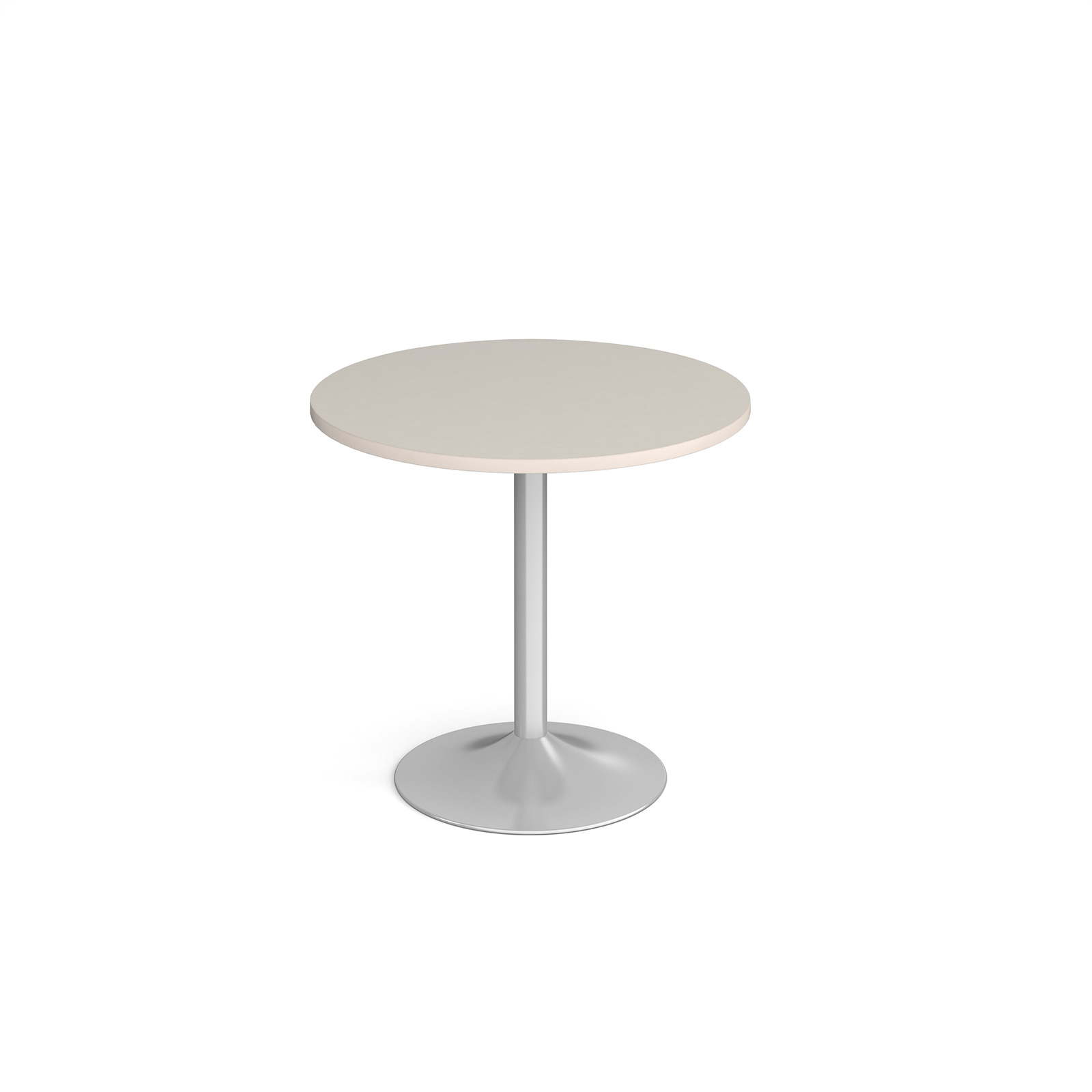 Picture of Genoa circular dining table with silver trumpet base 800mm - Light Grey