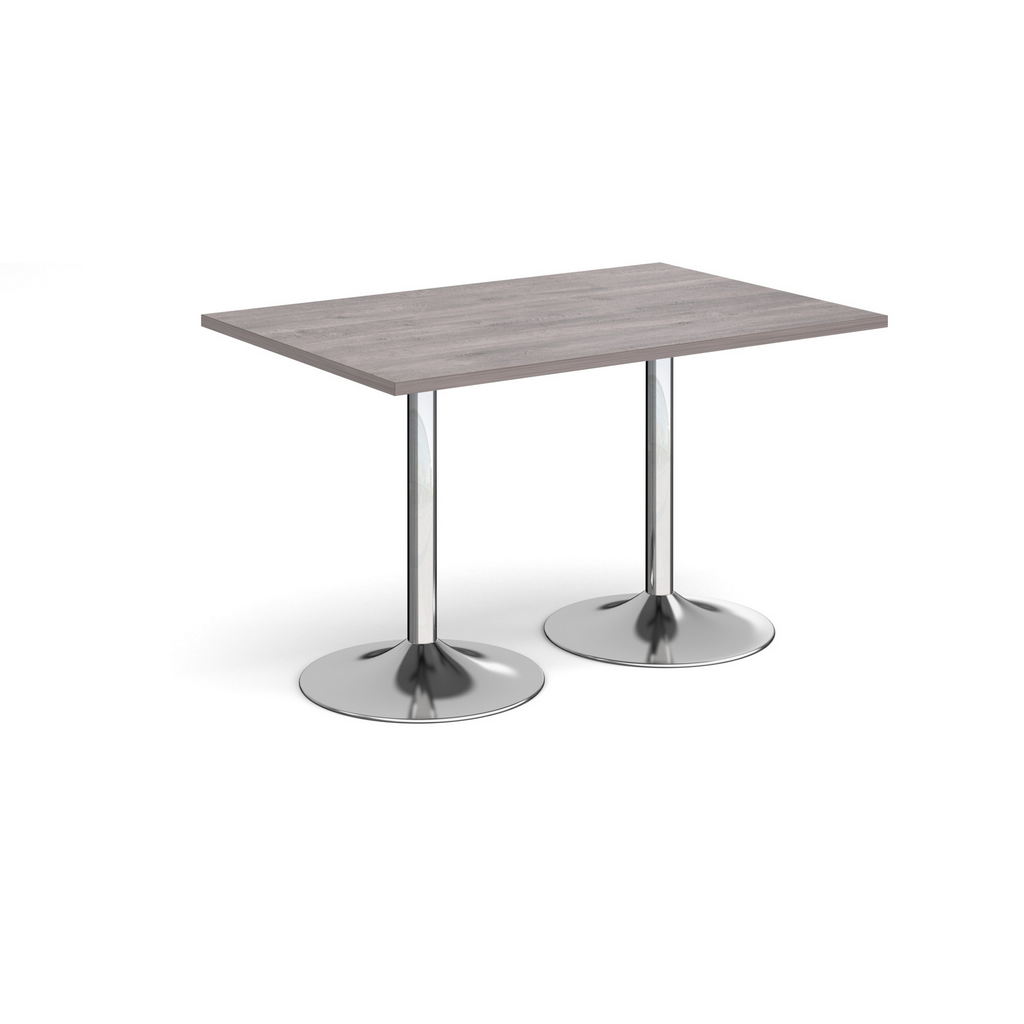 Picture of Genoa rectangular dining table with chrome trumpet base 1200mm x 800mm - grey oak
