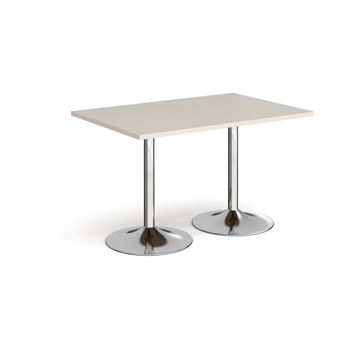 Picture of Genoa rectangular dining table with chrome trumpet base 1200mm x 800mm - Light Grey