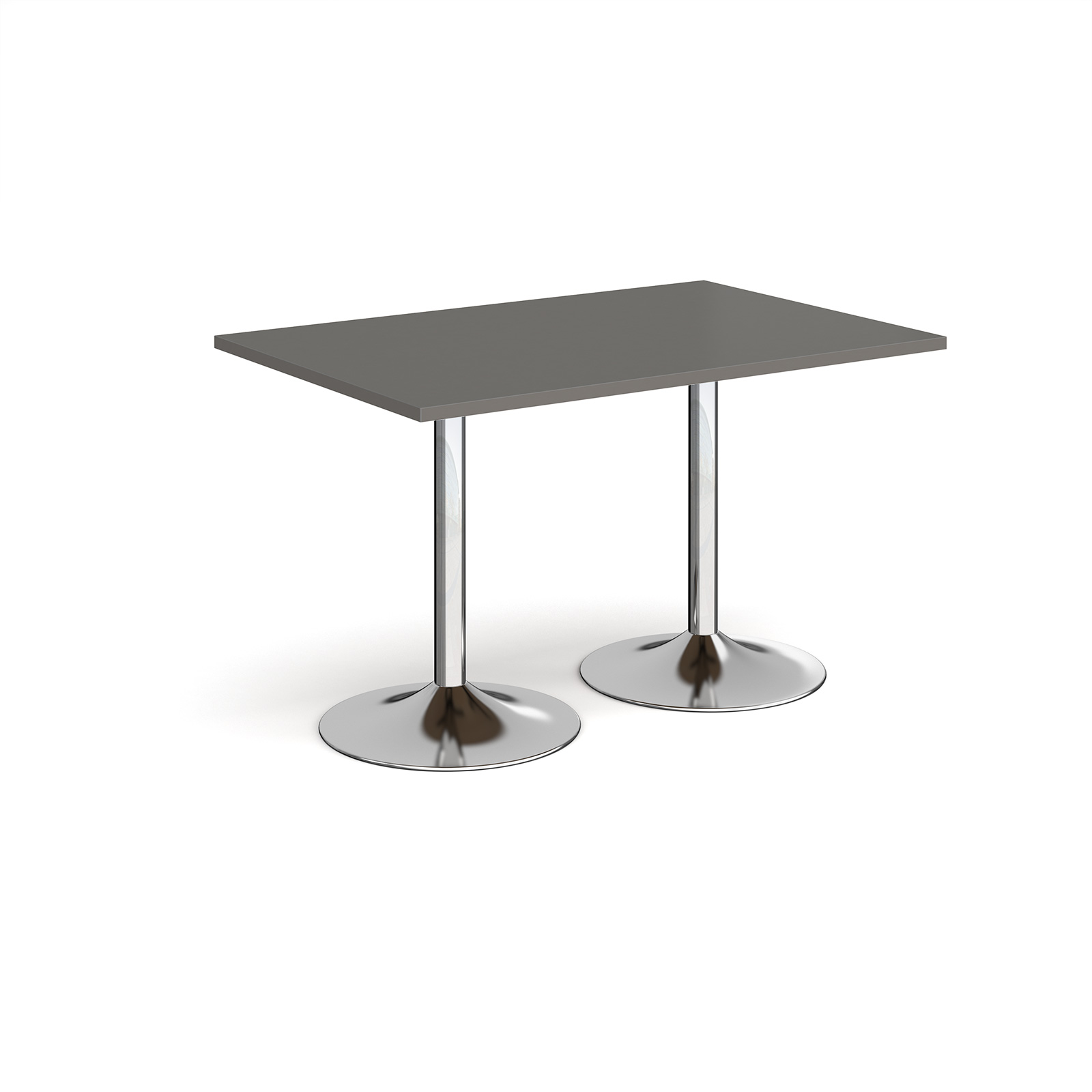Picture of Genoa rectangular dining table with chrome trumpet base 1200mm x 800mm - Onyx Grey