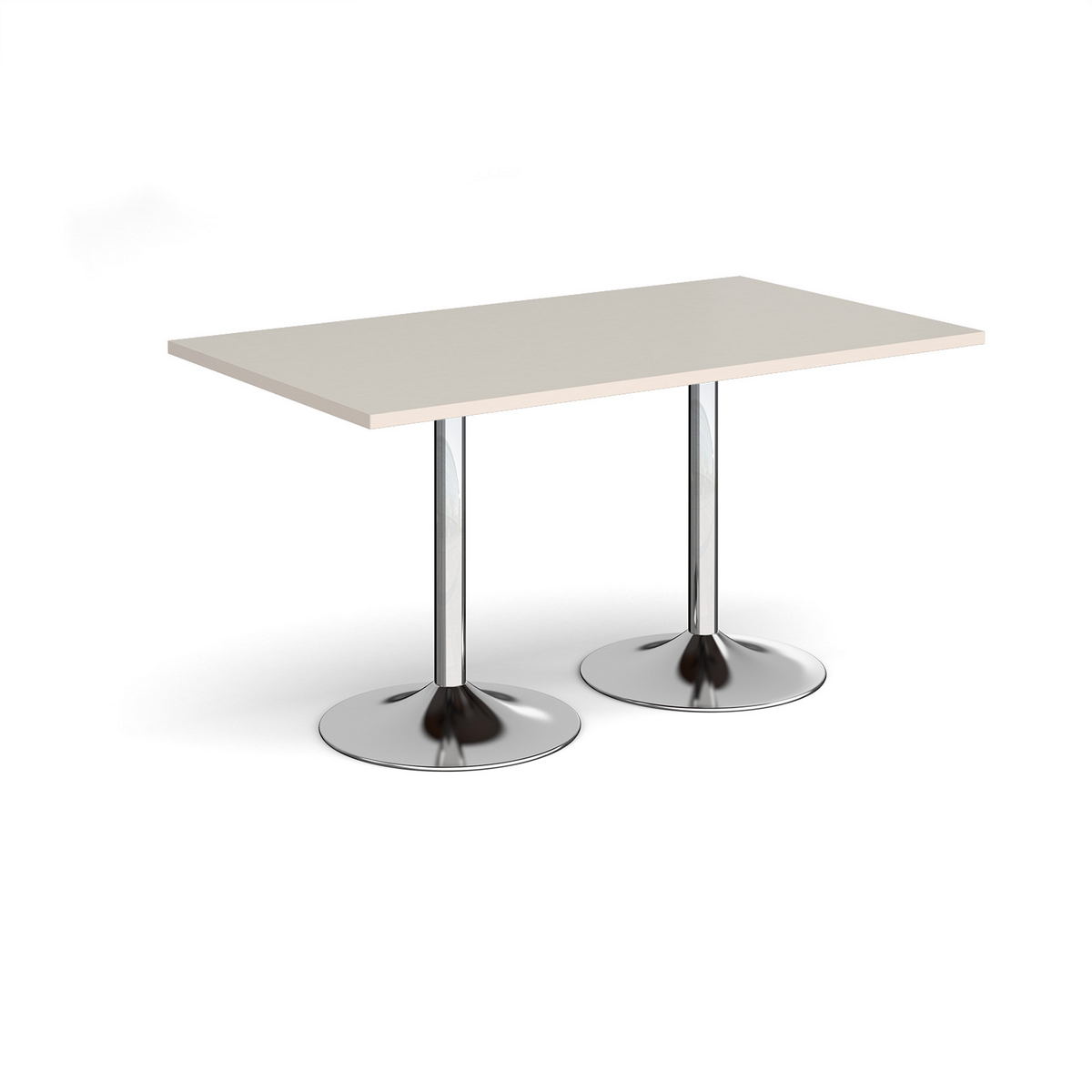 Picture of Genoa rectangular dining table with chrome trumpet base 1400mm x 800mm - Light Grey