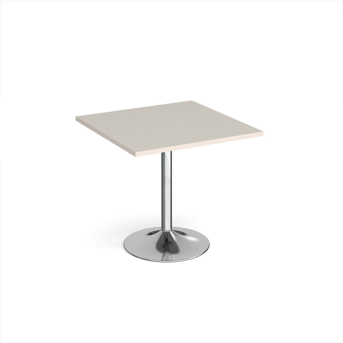 Picture of Genoa square dining table with chrome trumpet base 800mm - Light Grey