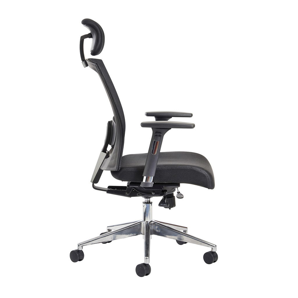Picture of Gemini mesh task chair with adjustable arms and headrest - black