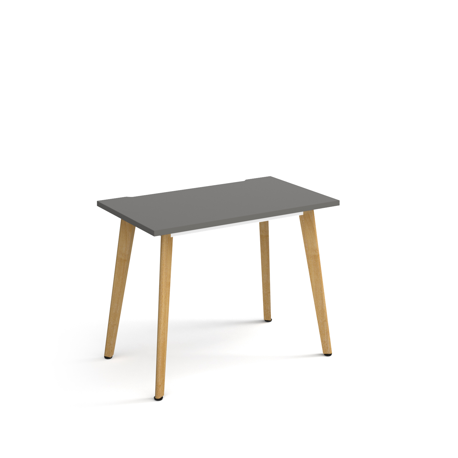 Picture of Giza straight desk 1000mm x 600mm with wooden legs - oak finish, grey top