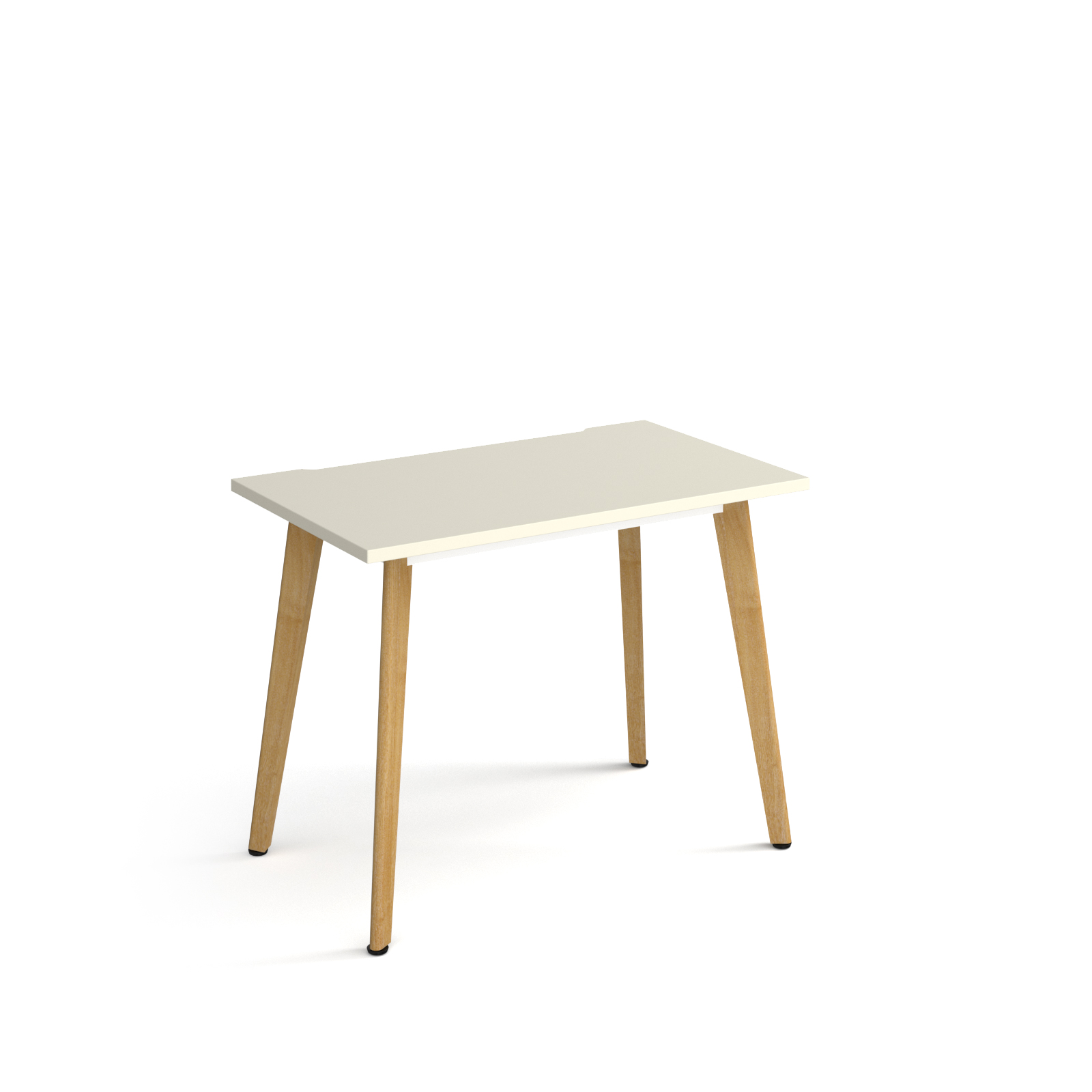 Picture of Giza straight desk 1000mm x 600mm with wooden legs - oak finish, White Top