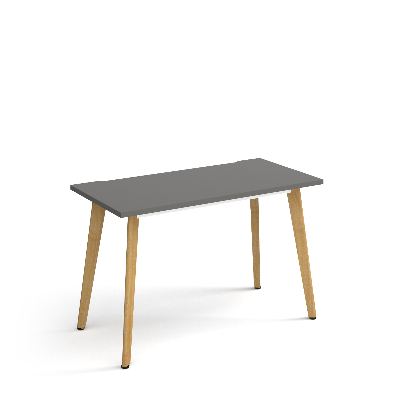 Picture of Giza straight desk 1200mm x 600mm with wooden legs - oak finish, grey top