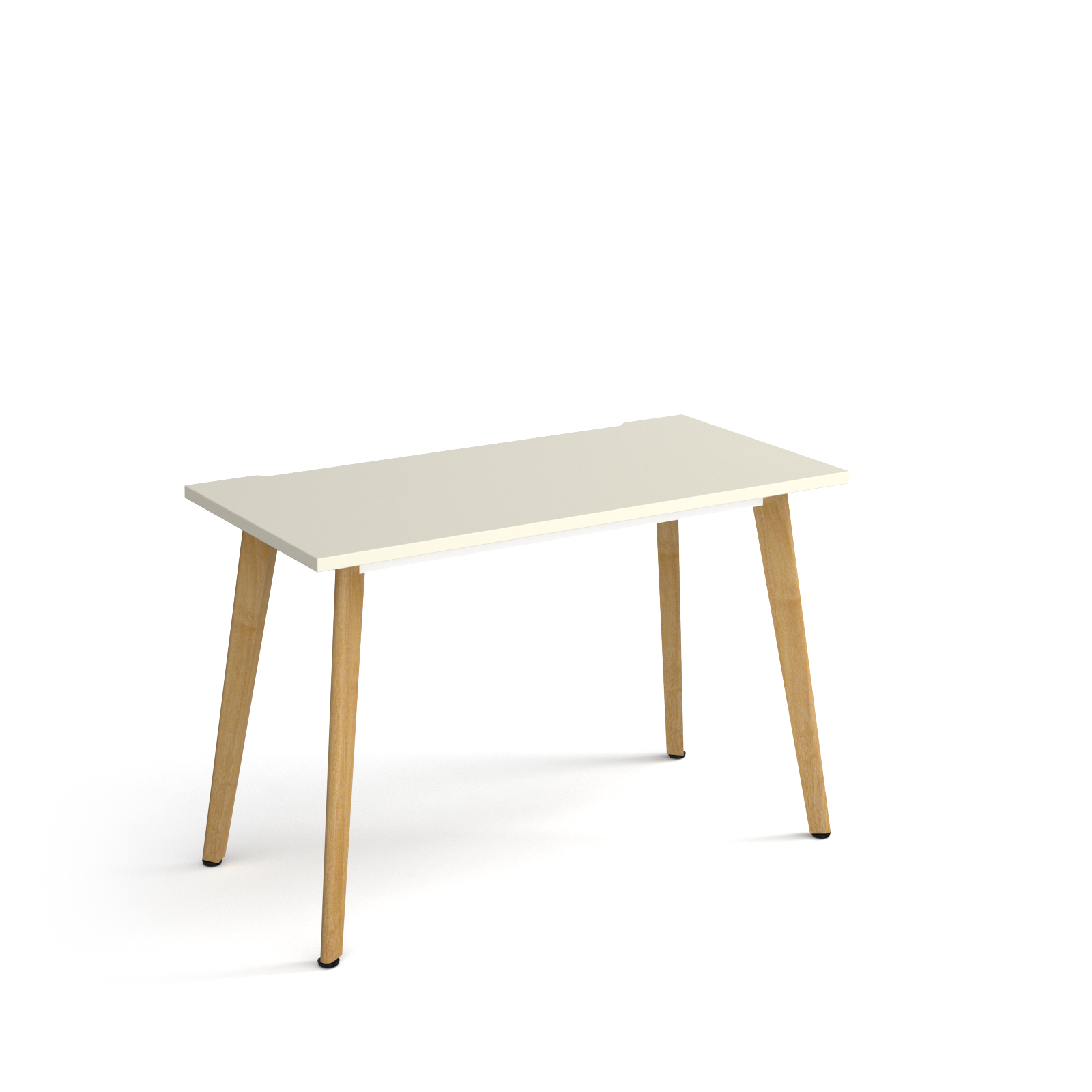 Picture of Giza straight desk 1200mm x 600mm with wooden legs - oak finish, White Top