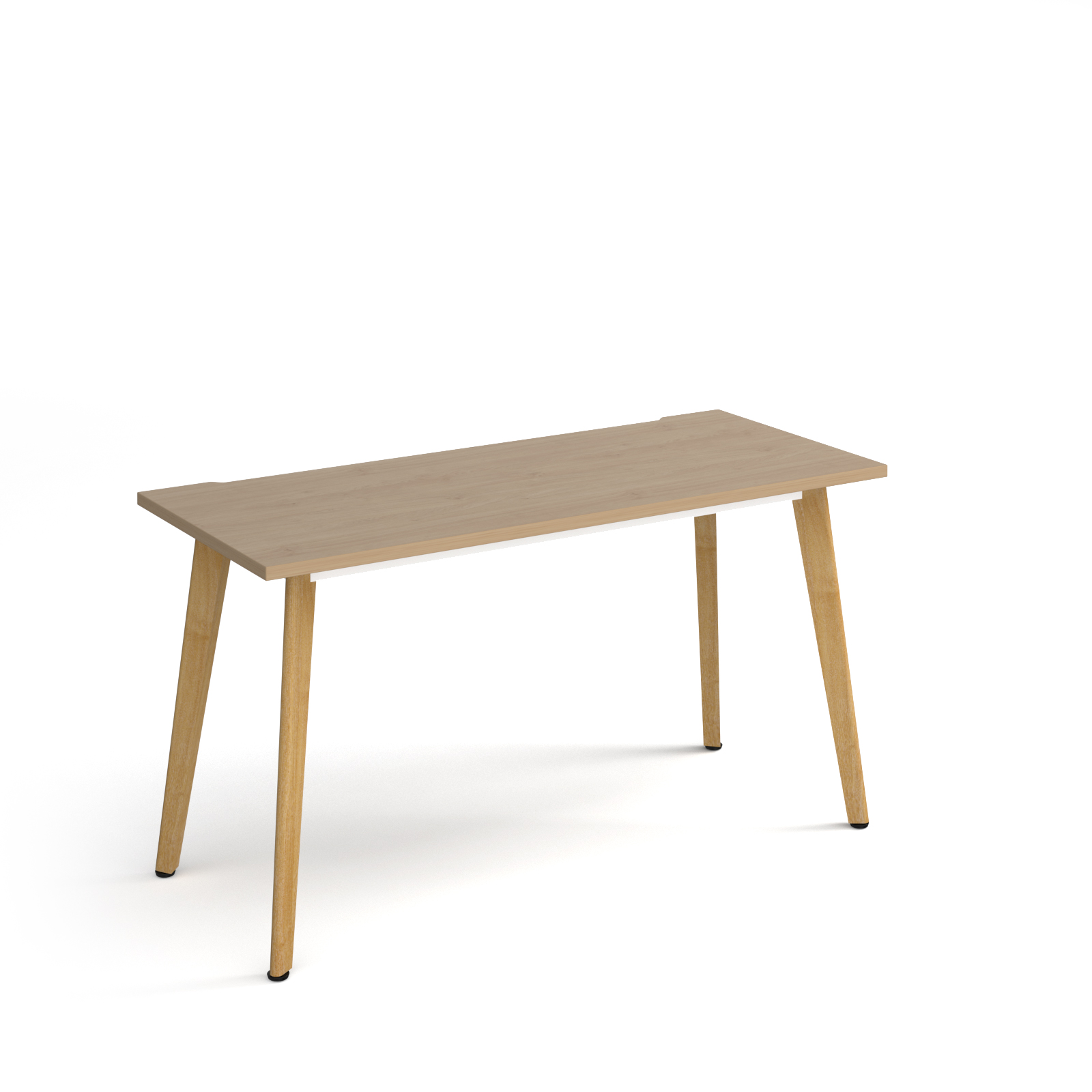 Picture of Giza straight desk 1400mm x 600mm with wooden legs - oak finish, Oak Top