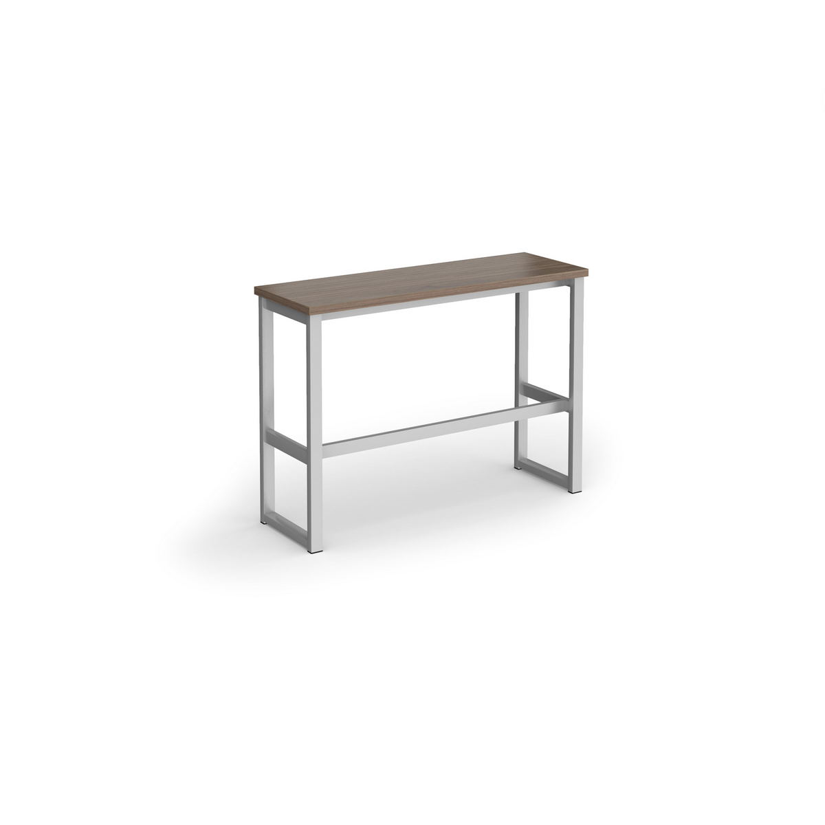 Picture of Otto Poseur benching solution high bench 1050mm wide - silver frame, Barcelona walnut top