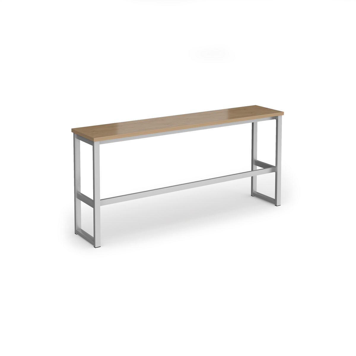 Picture of Otto Poseur benching solution high bench 1650mm wide - silver frame, Kendal oak top