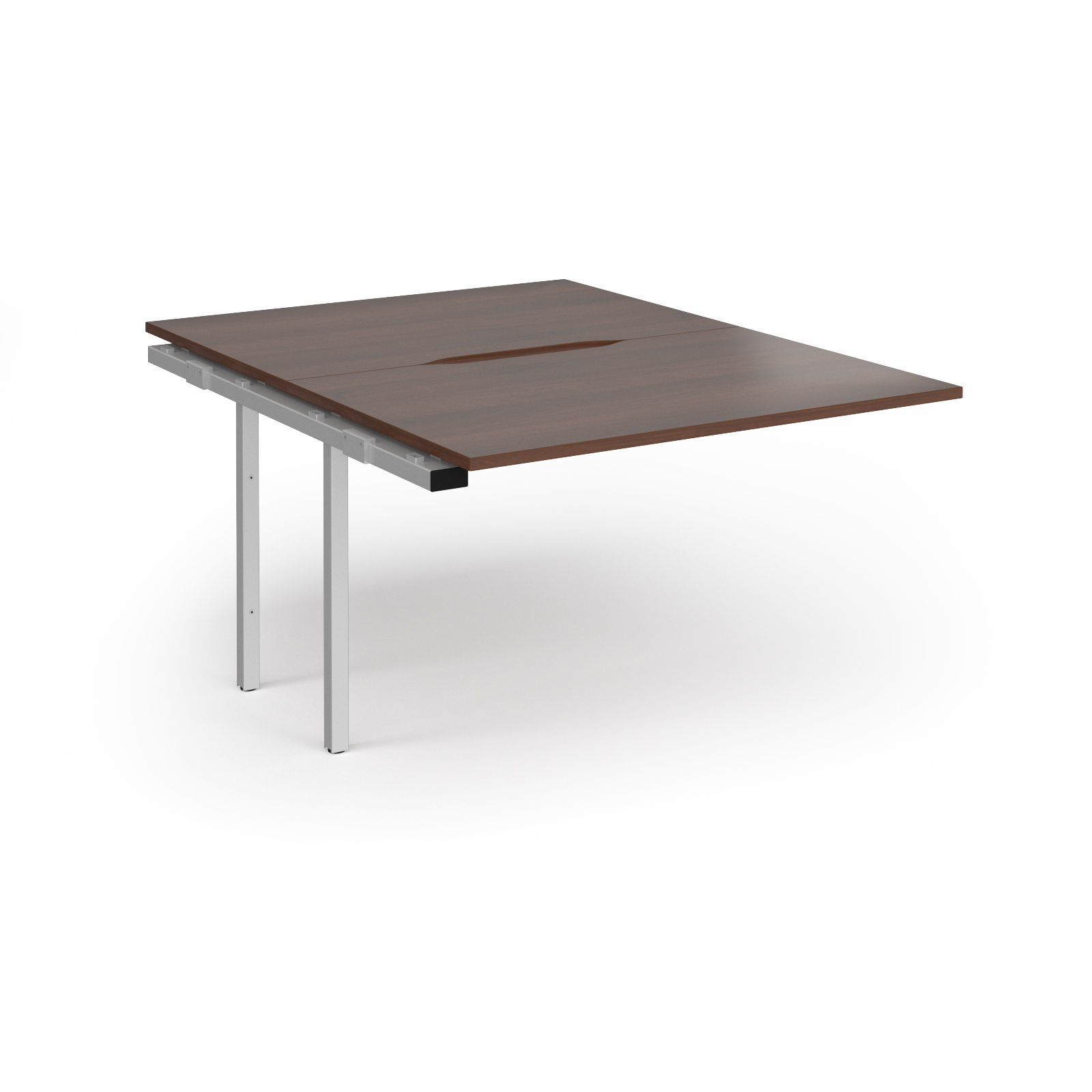 Picture of Connex Plus O Frame 1200 x 1600 x 725mm Back to Back Add On Bay - Silver Frame / Walnut Top