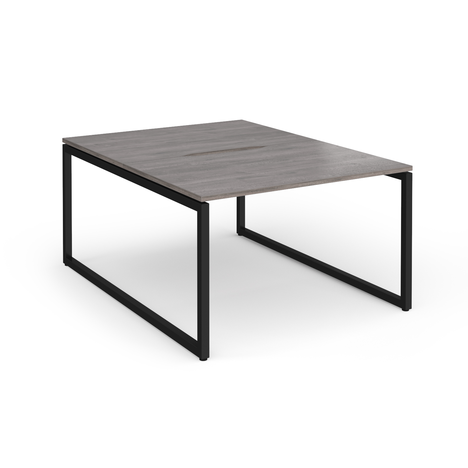 Picture of Connex Plus O Frame 1200 x 1600 x 725mm Back to Back Desk ( 2 x 1200mm ) - Black Frame / Grey Oak Top