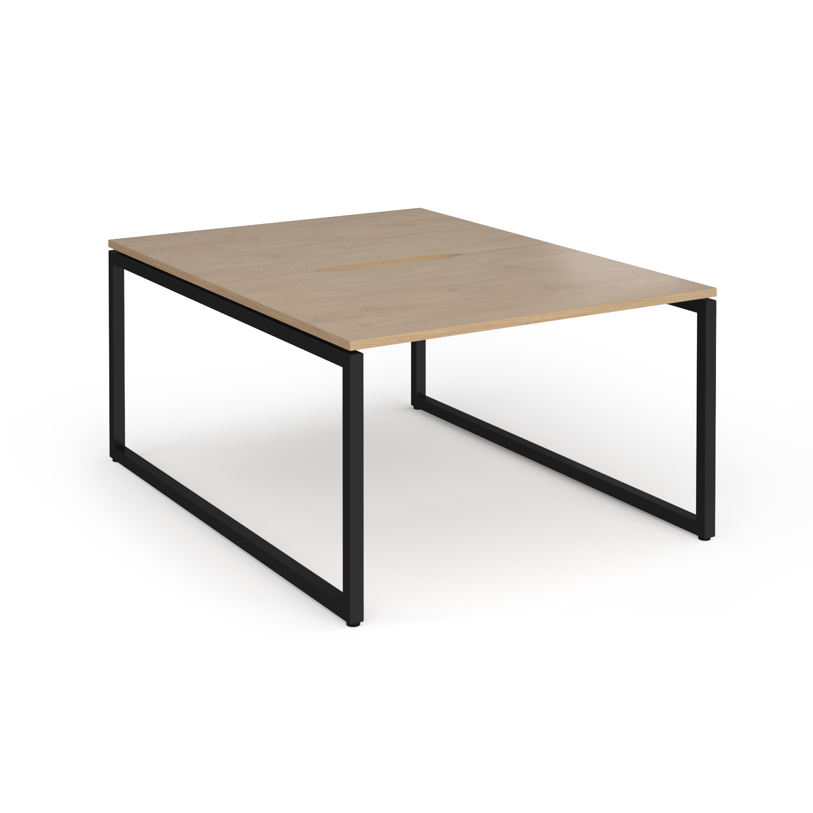 Picture of Connex Plus O Frame 1200 x 1600 x 725mm Back to Back Desk ( 2 x 1200mm ) - Black Frame / Kendal Oak Top