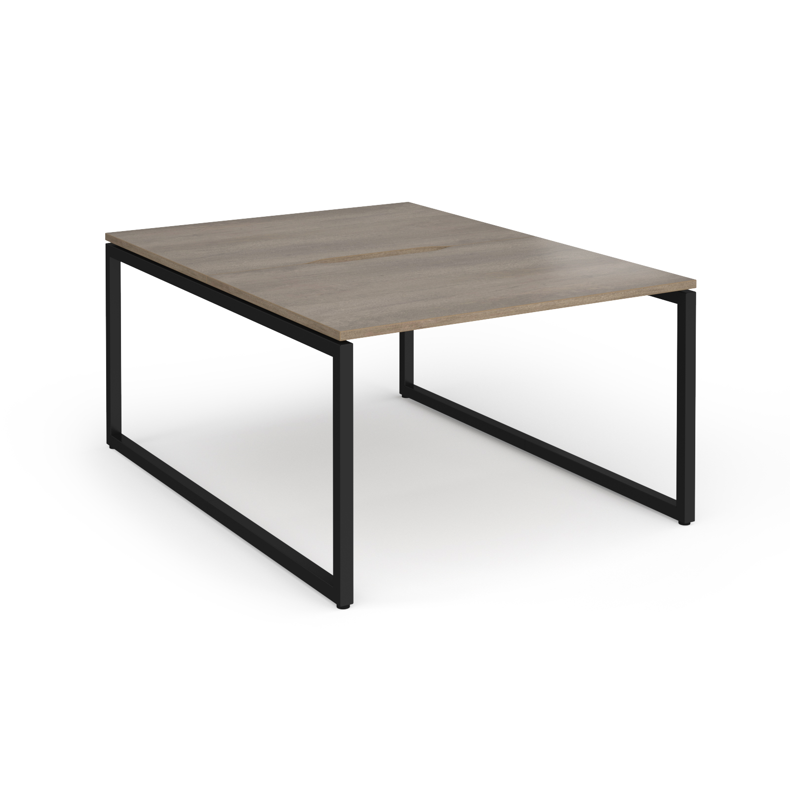 Picture of Connex Plus O Frame 1200 x 1600 x 725mm Back to Back Desk ( 2 x 1200mm ) - Black Frame / Nebraska Oak Top