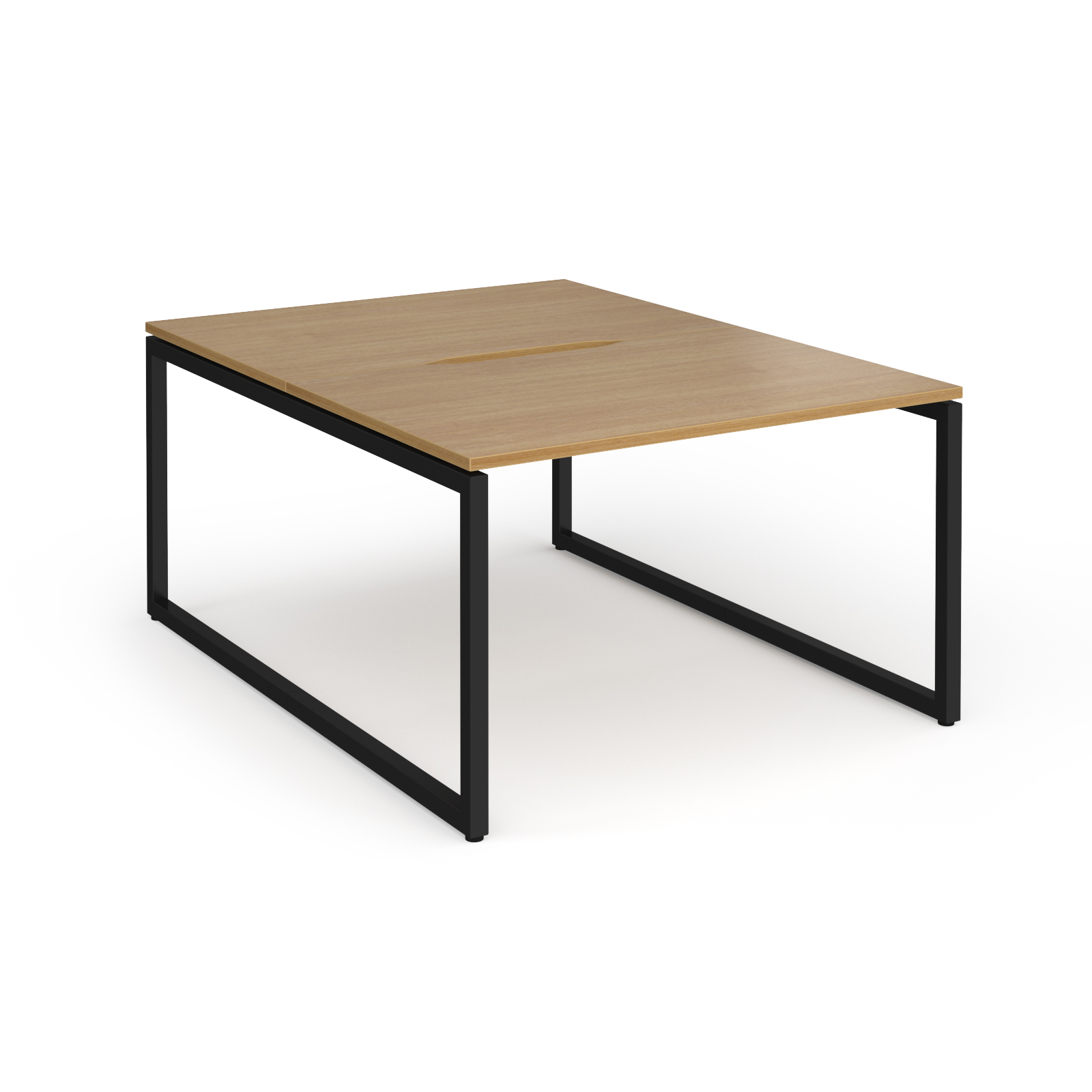 Picture of Connex Plus O Frame 1200 x 1600 x 725mm Back to Back Desk ( 2 x 1200mm ) - Black Frame / Oak Top