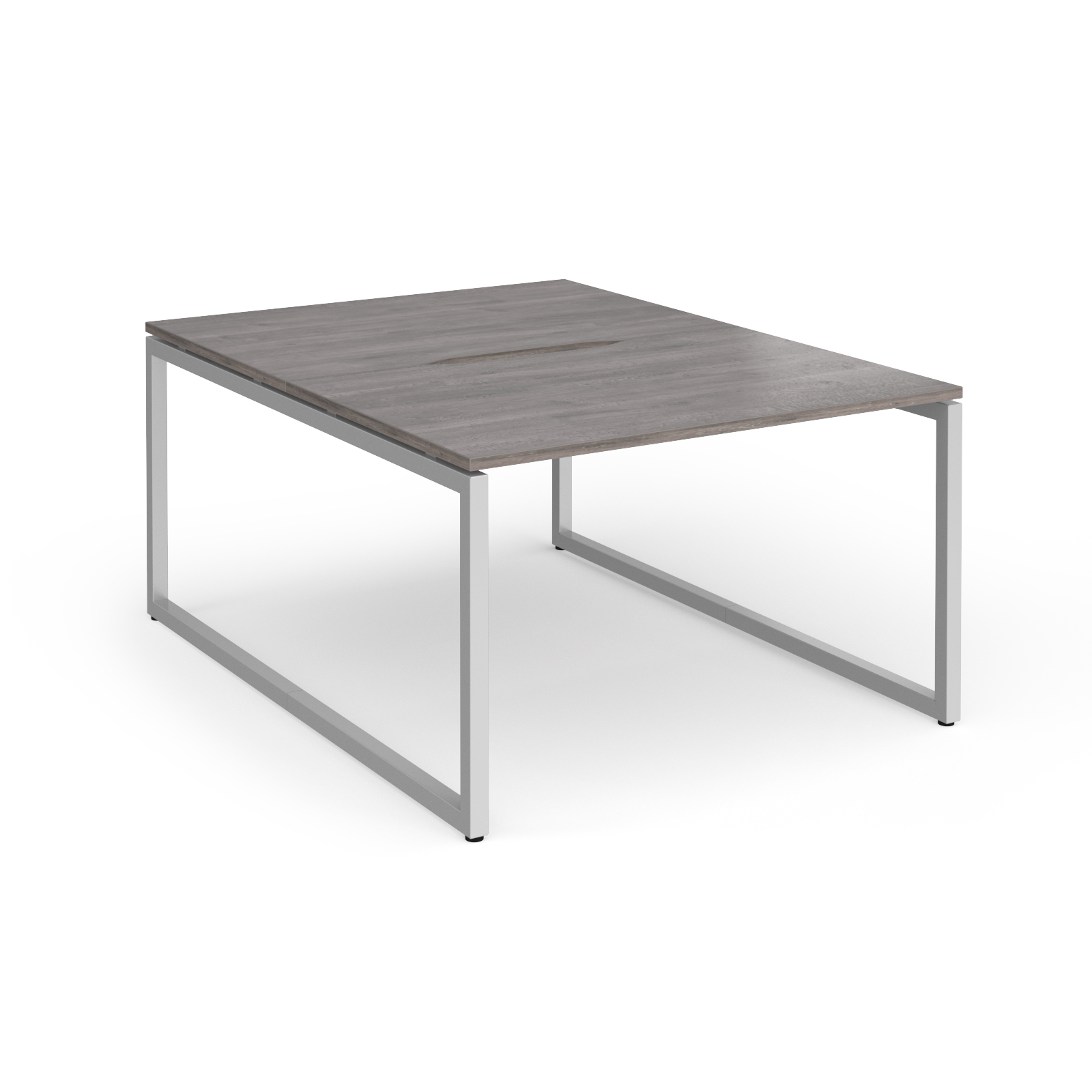 Picture of Connex Plus O Frame 1200 x 1600 x 725mm Back to Back Desk ( 2 x 1200mm ) - Silver Frame / Grey Oak Top