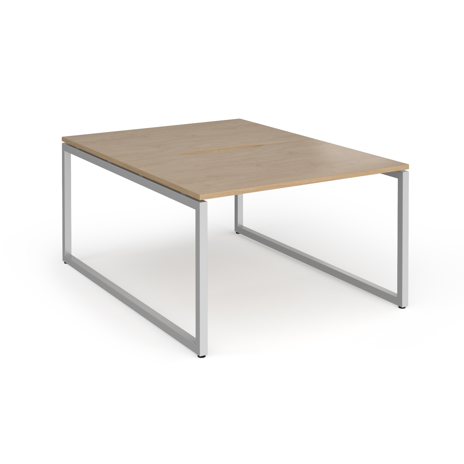 Picture of Connex Plus O Frame 1200 x 1600 x 725mm Back to Back Desk ( 2 x 1200mm ) - Silver Frame / Kendal Oak Top