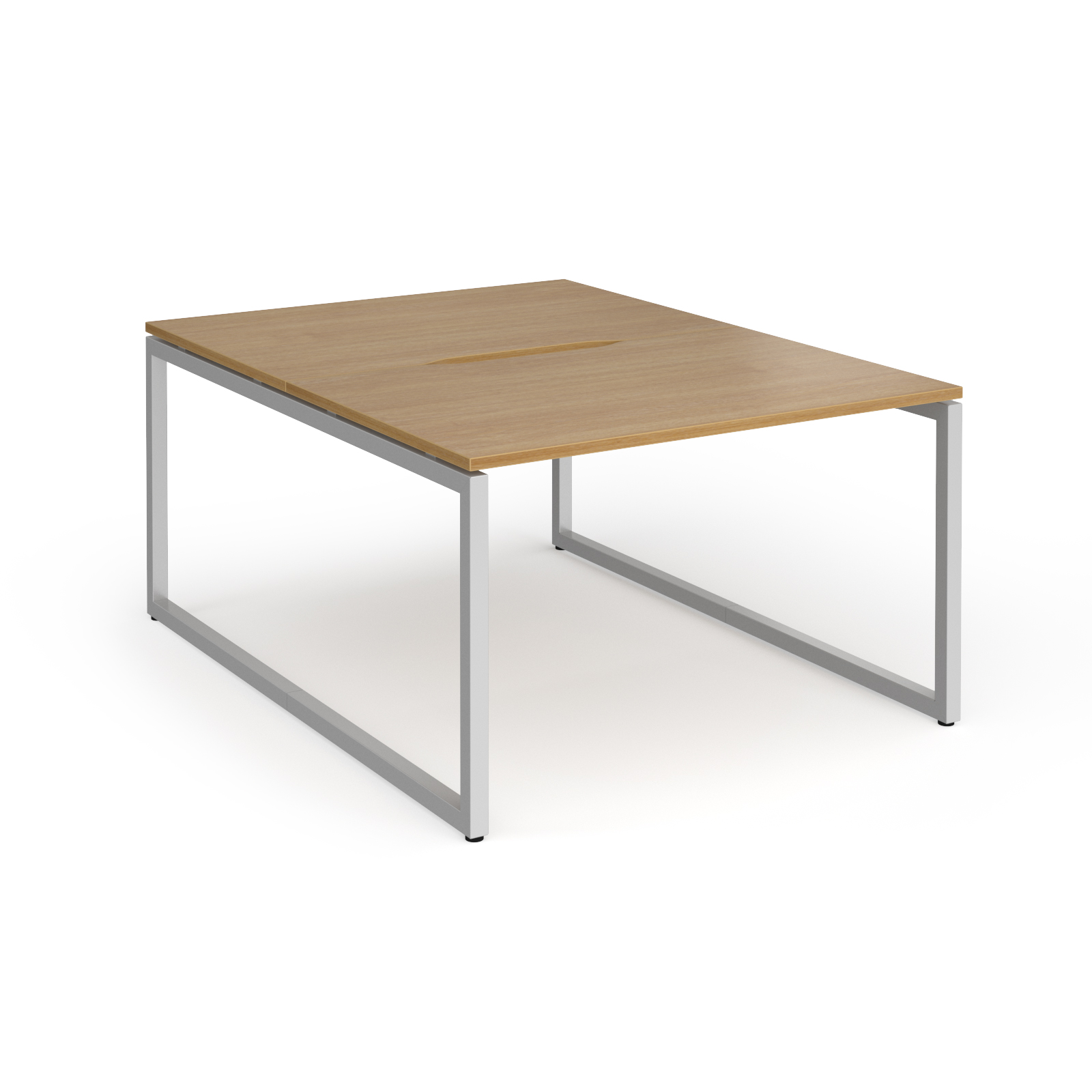 Picture of Connex Plus O Frame 1200 x 1600 x 725mm Back to Back Desk ( 2 x 1200mm ) - Silver Frame / Oak Top