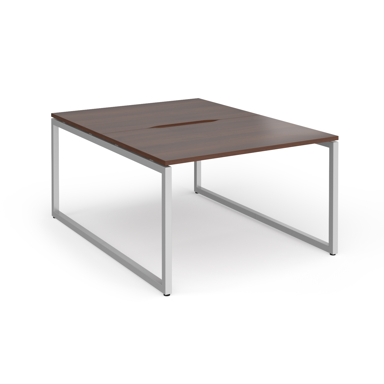 Picture of Connex Plus O Frame 1200 x 1600 x 725mm Back to Back Desk ( 2 x 1200mm ) - Silver Frame / Walnut Top
